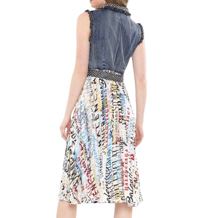 Other WHY Dress sleeveless Paris Balenciaga printed pleated dress Size M / US 6-8 / IT 42-44 - 3 Thumbnail