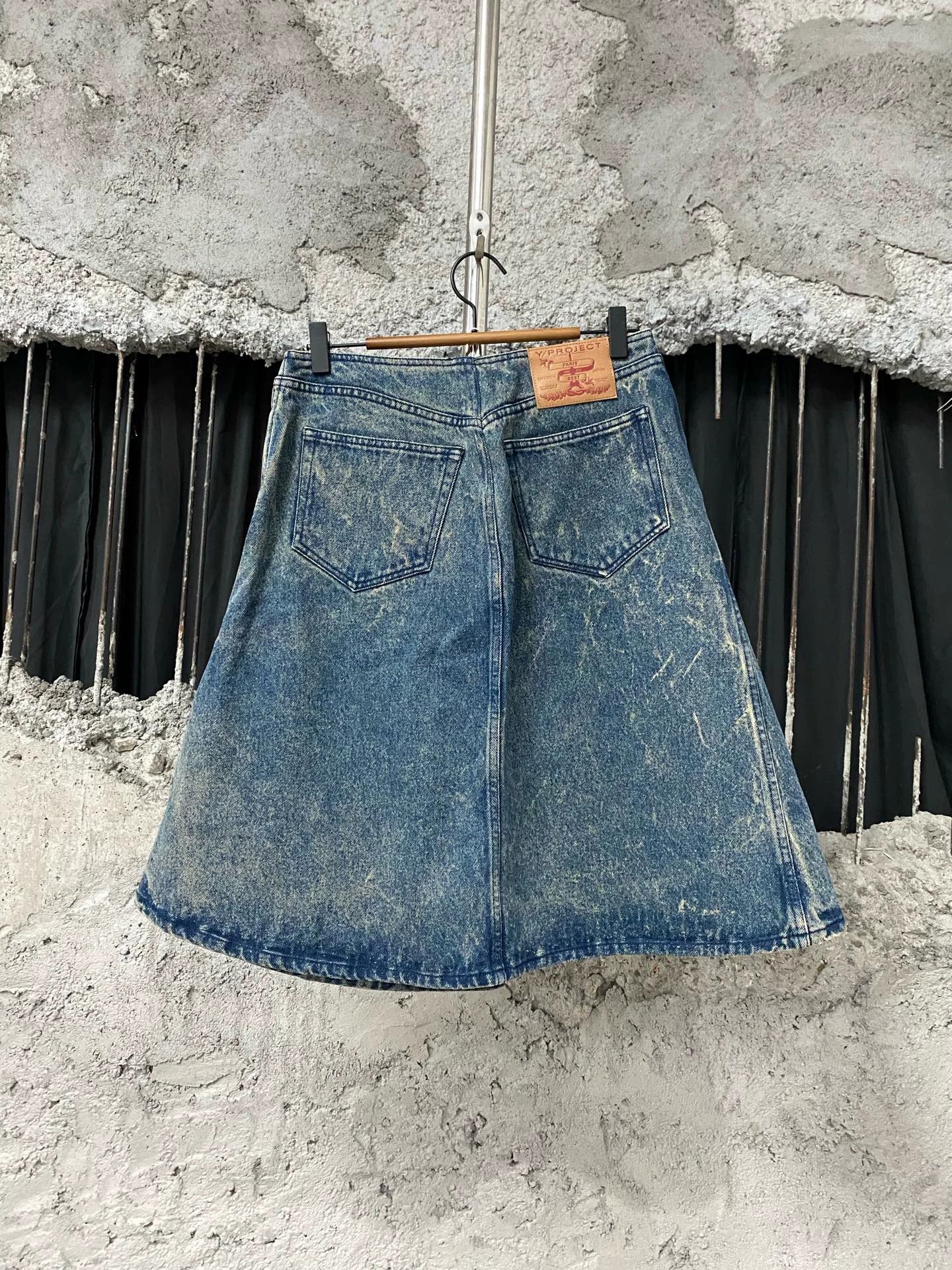 Y/Project Y/project New Denim Skirt Size 25 Size 25" / US 0 / IT 36 - 2 Thumbnail