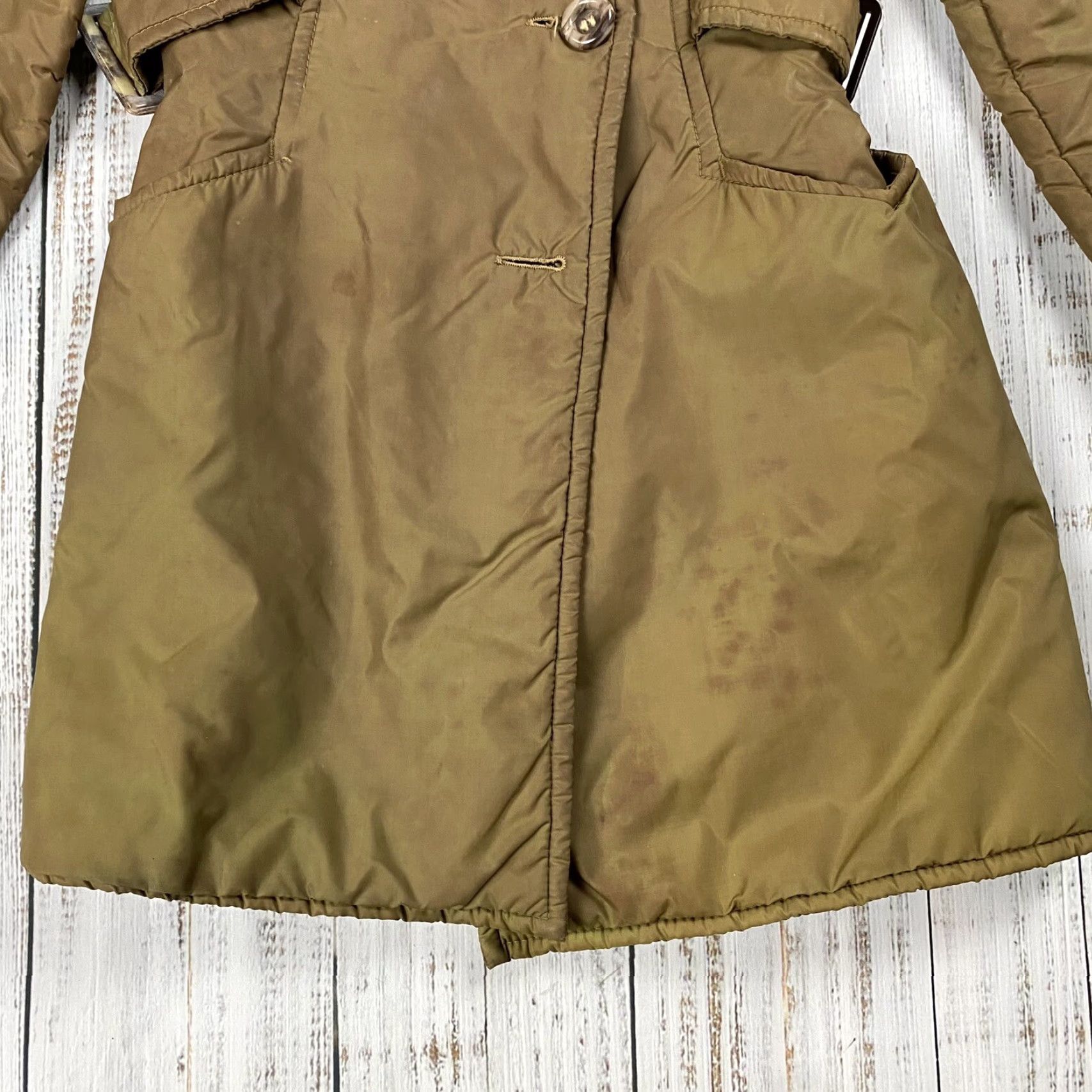 Vintage VINTAGE White Stag SHERPA COLLAR MILITARY JACKET - NYLON INSULATED SKI 60s 70s SHAWL COLLAR WINTER PARKA - SZ 8 - Green - Womens Size M / US 6-8 / IT 42-44 - 3 Thumbnail
