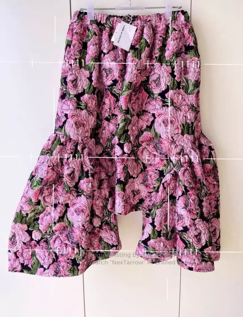 Comme Des Garcons size S Pink Flower Patchwork Casual Pant