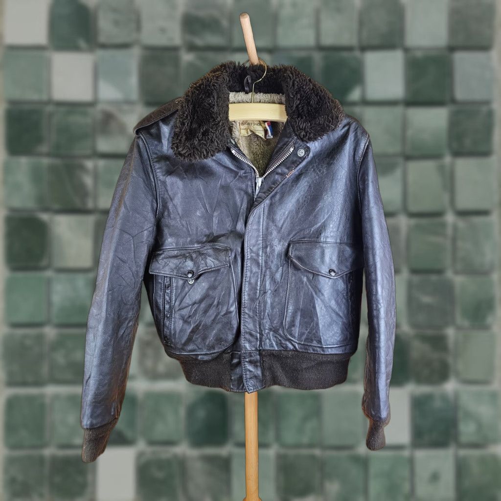 Schott VINTAGE SCHOTT G-1 674 MS FLIGHT BOMBER LEATHER JACKET SZ 42 MEN Size US XS / EU 42 / 0 - 1 Thumbnail