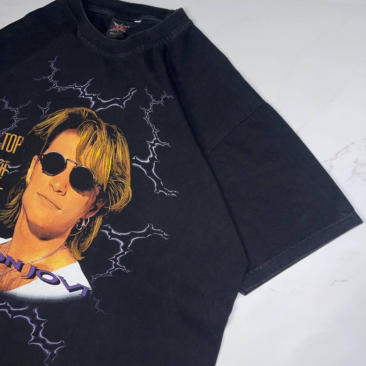 Vintage Vintage X Bon Jovi top of the rock 90s Black Tee Sz XXL Size US XXL / EU 58 / 5 - 3 Thumbnail
