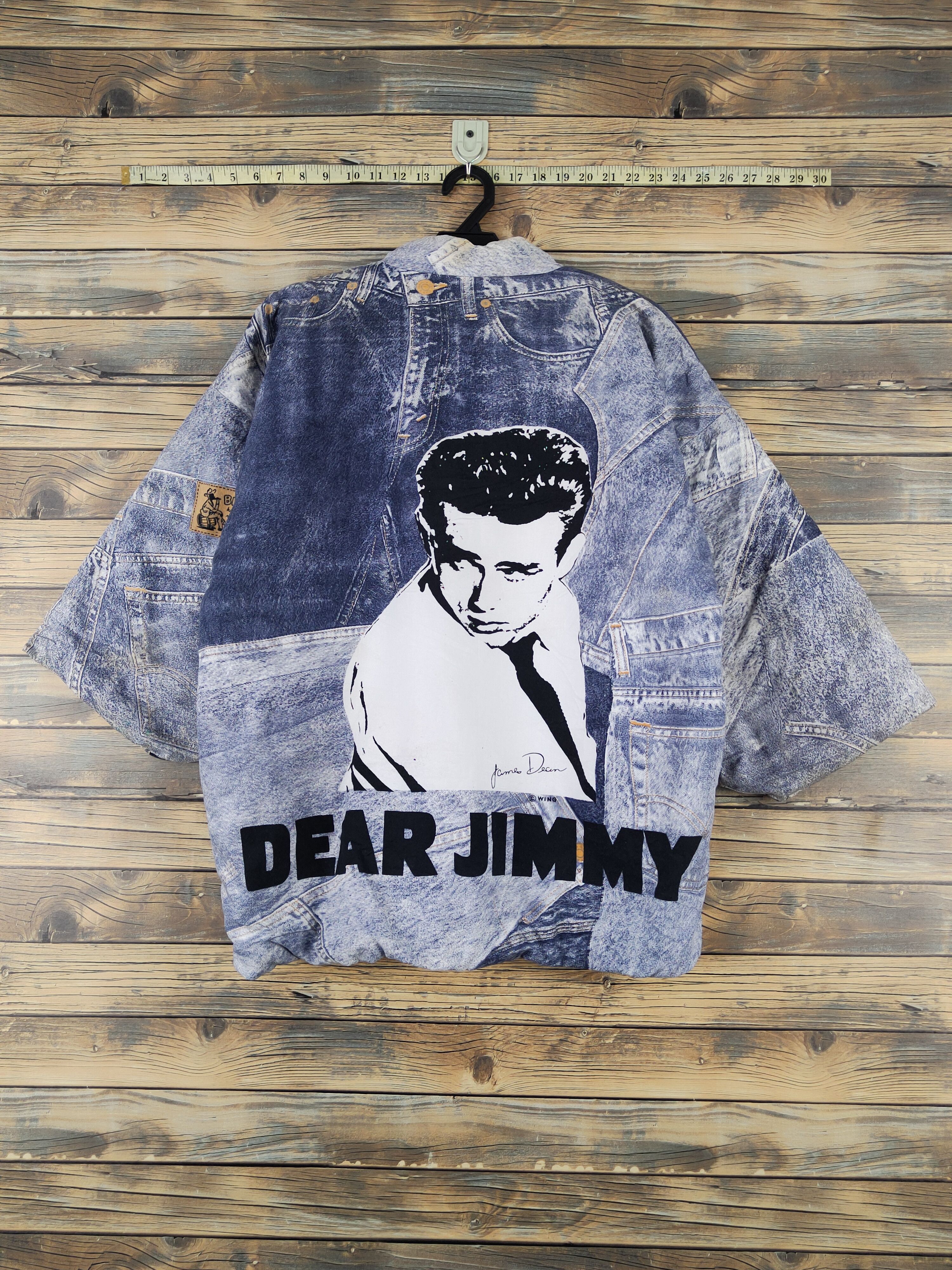 Japanese Brand × Vintage Vintage James Dean ❌ Dear Jimmy Denim Furr Jacket Size US L / EU 52-54 / 3 - 9 Thumbnail