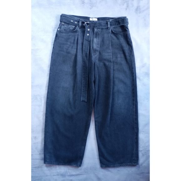 image of Agolde Belted Baggy Women's Jeans in Black (Size 34)