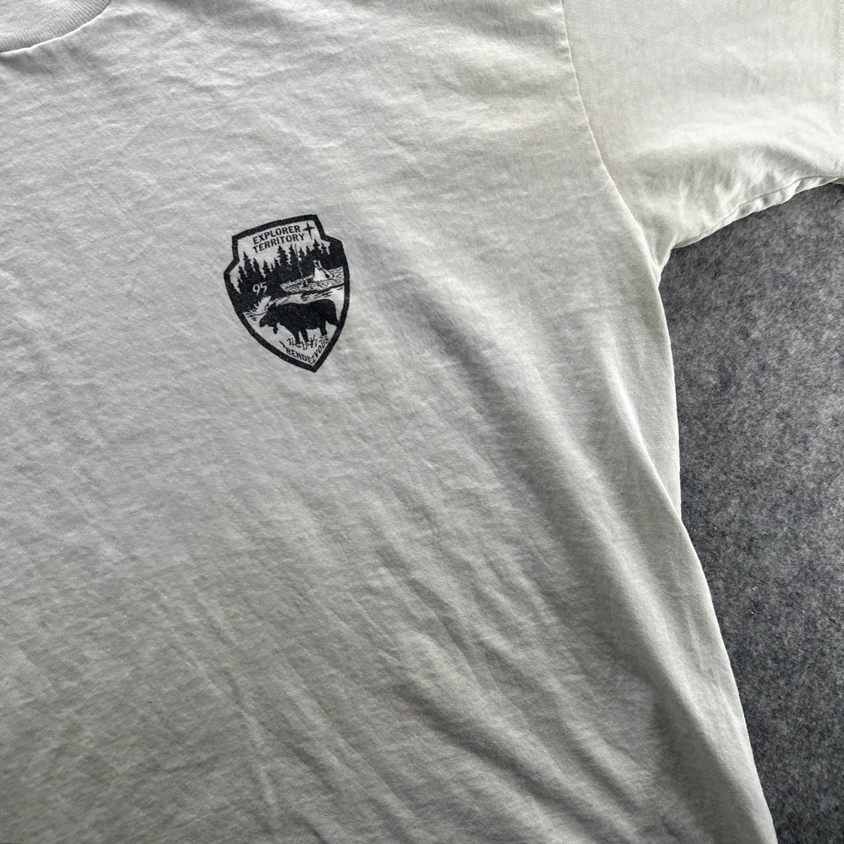 Hanes VINTAGE Hanes Explorer Territory Shirt Mens XL White Moose Badge Graphic Outdoors 90s Tee Size US XL / EU 56 / 4 - 6 Thumbnail