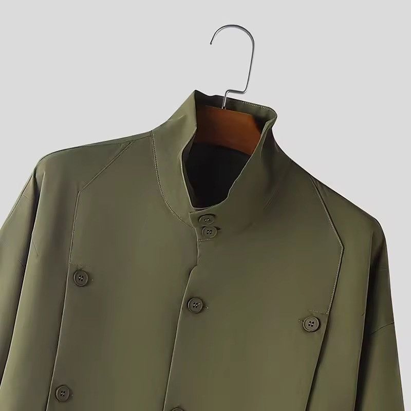 Japanese Brand Solid Casual Japanese Streetwear Green Midi Coat Jacket Size US XXL / EU 58 / 5 - 4 Thumbnail