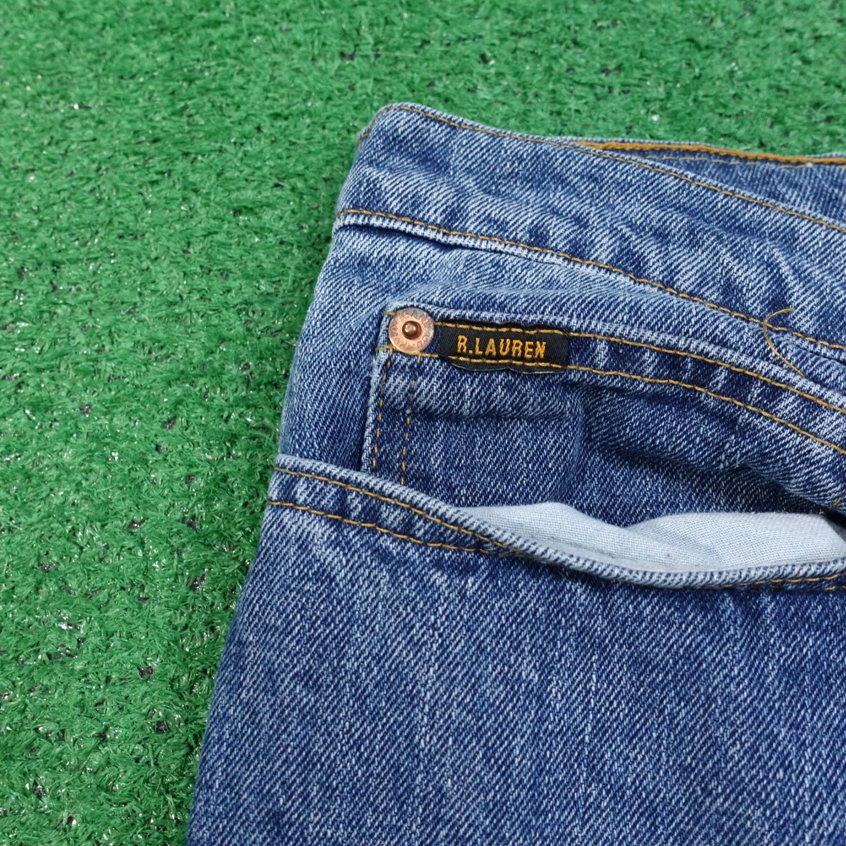 Polo Ralph Lauren Vintage Polo Ralph Lauren Jeans Co Men's Relaxed Fit 38x30 Blue Cotton Zip Fly Baggy Straight Denim Jeans Size US M / EU 48-50 / 2 - 3 Thumbnail