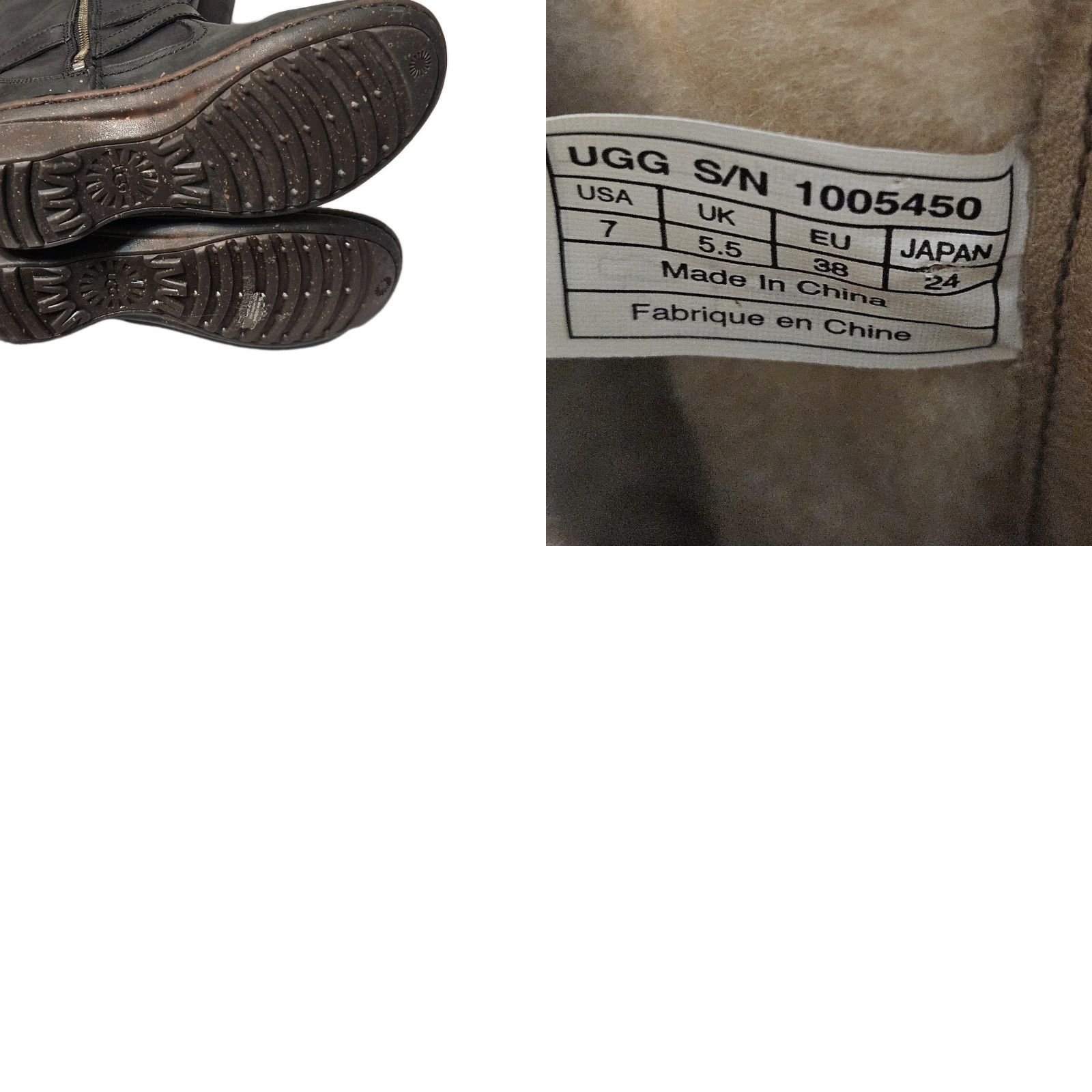 Ugg UGG Rosen Tall Black Leather Sheepskin Sherpa Lined Boots Size 7 Buckle #1005450 Size US 7 / IT 37 - 8 Thumbnail