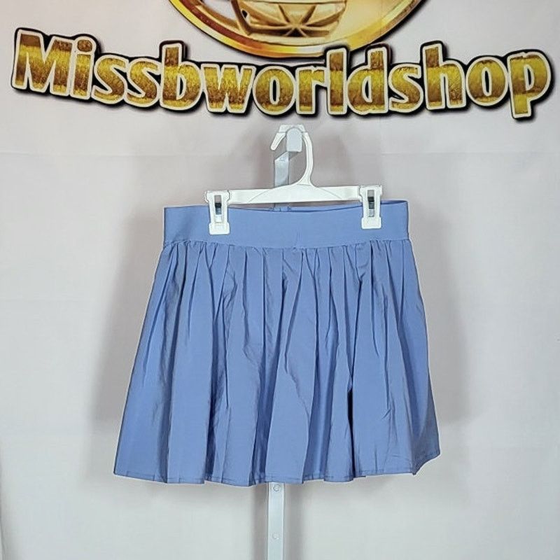 Other Love Streak Blue Pleated Skirt Built-In Shorts Size Large Size 30" / US 8 / IT 44 - 2 Thumbnail