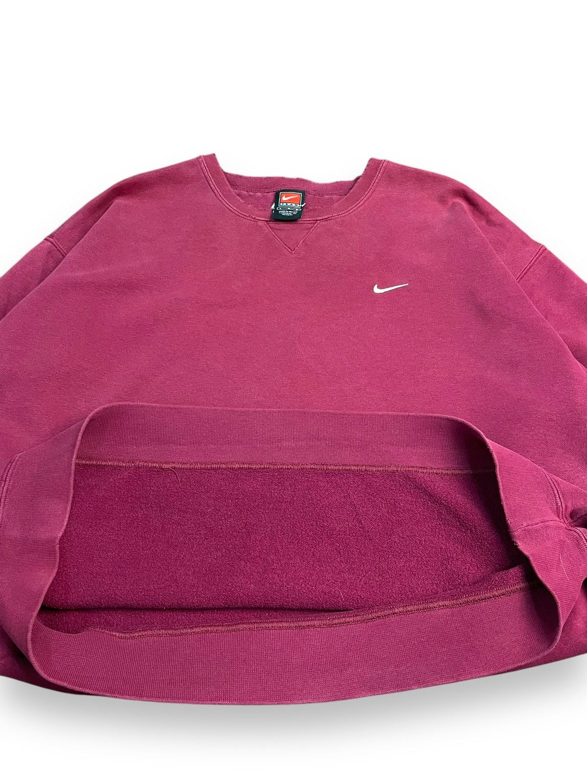 Vintage Vintage 90s Nike Wine Sweatshirt Size US L / EU 52-54 / 3 - 2 Thumbnail