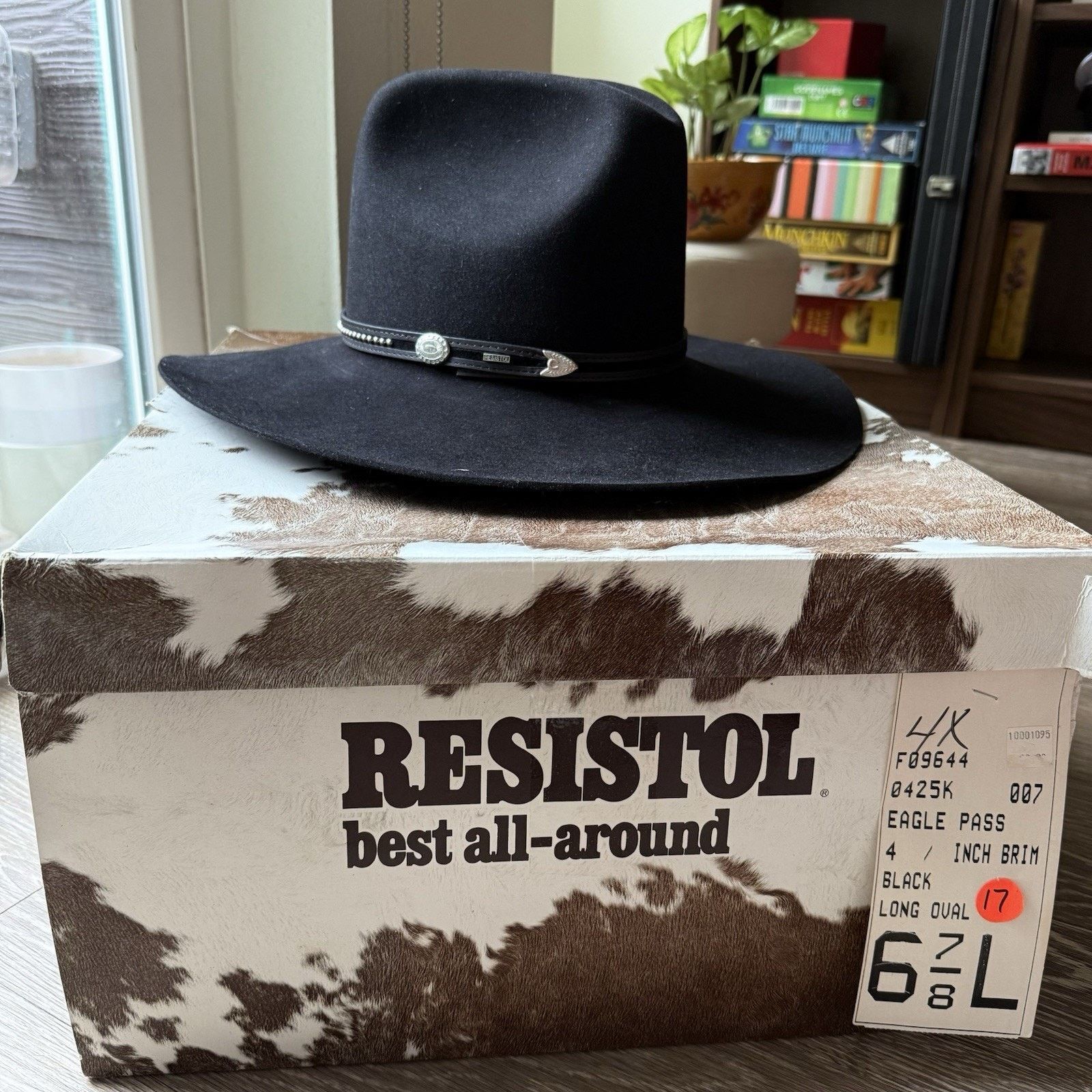 Vintage Vintage Resistol Black Cowboy Hat 4x Beaver Oval 6 7/8 L Size ONE SIZE - 2 Thumbnail