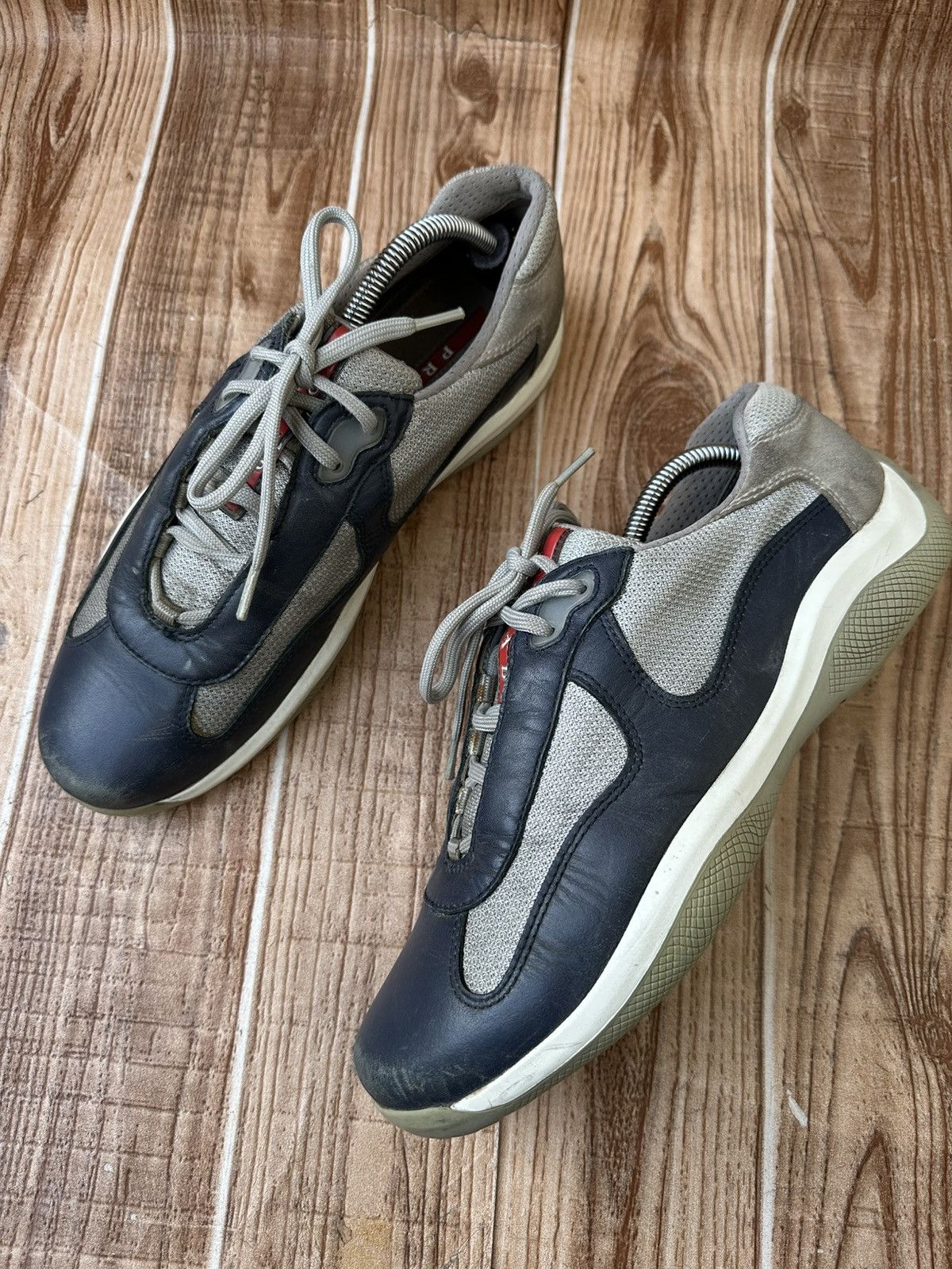 Prada Prada Americas Cup Blue Leather Low Tops Size US 8.5 / EU 41-42 - 2 Thumbnail