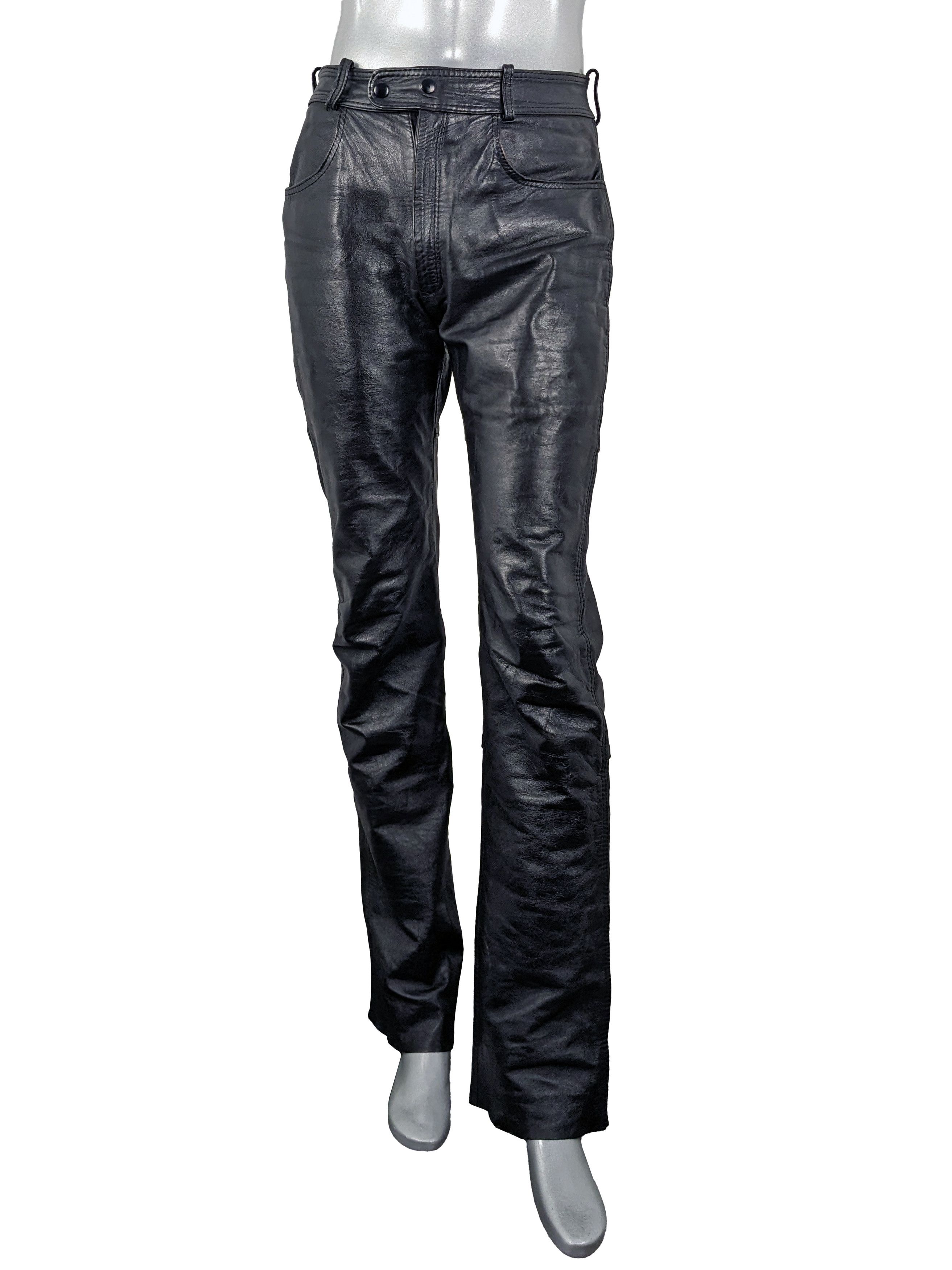 Lewis Leathers Vintage 80s Lewis Leathers Black Leather Motorcycle Pants Size US 32 / EU 48 - 5 Thumbnail