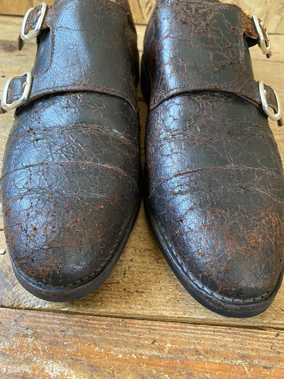 Allen Edmonds Allen edmond distressed double monk leather shoes sz10.5D Size US 10.5 / EU 43-44 - 4 Thumbnail