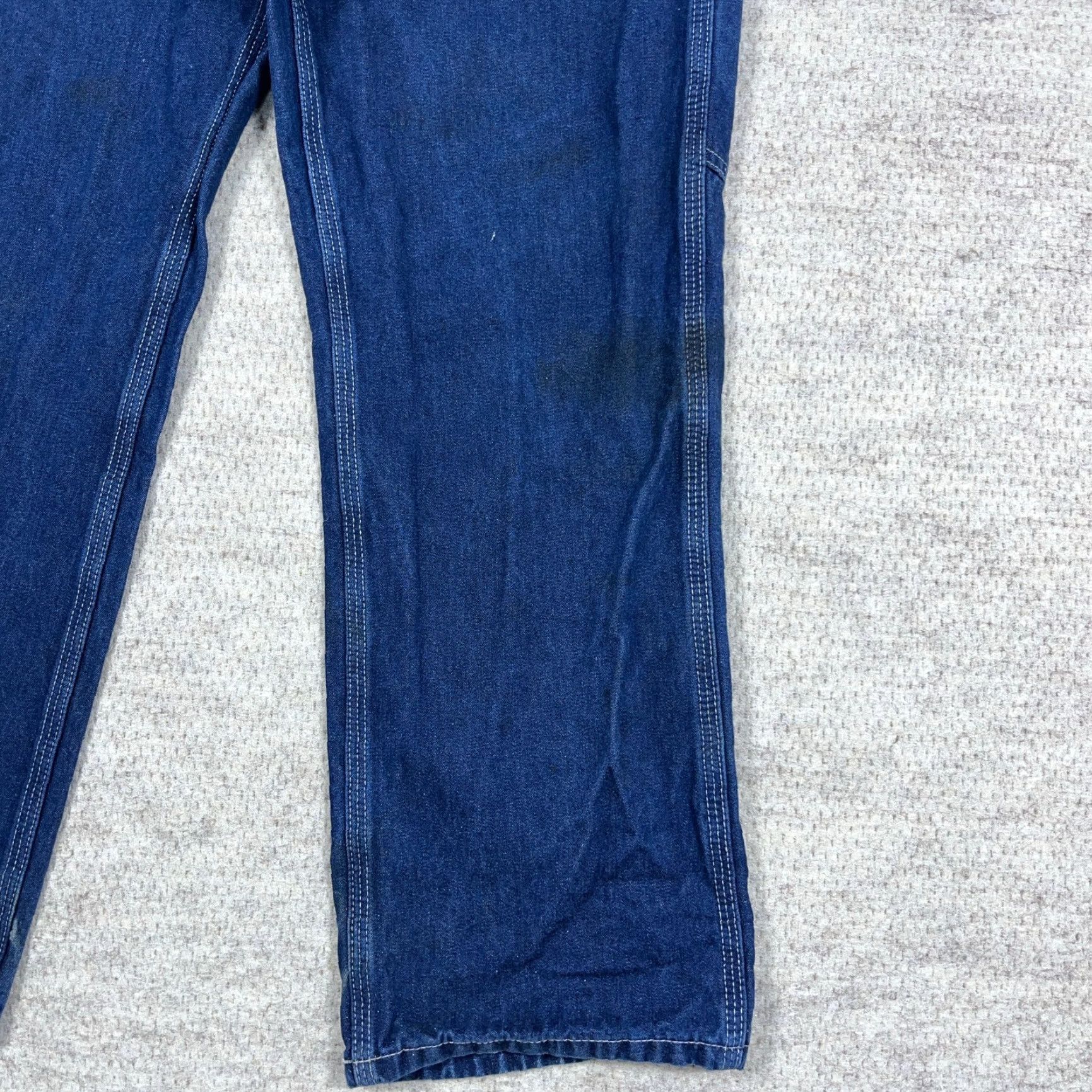 Carhartt VINTAGE Carhartt Jeans Men 32x30 Carpenter Dungaree Baggy VTG Y2K Distressed Stained Blue Denim Regular Modern Work American Classic Mens Size US 32 / EU 48 - 6 Thumbnail