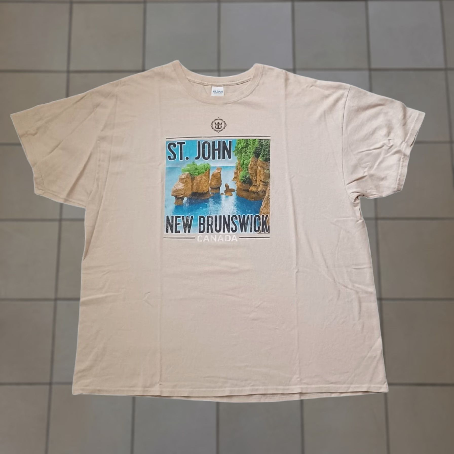 Gildan St John New Brunswick Canada T Shirt Mens 2XL Beige Short Sleeve 100% Cotton Gildan Size US XXL / EU 58 / 5 - 1 Thumbnail