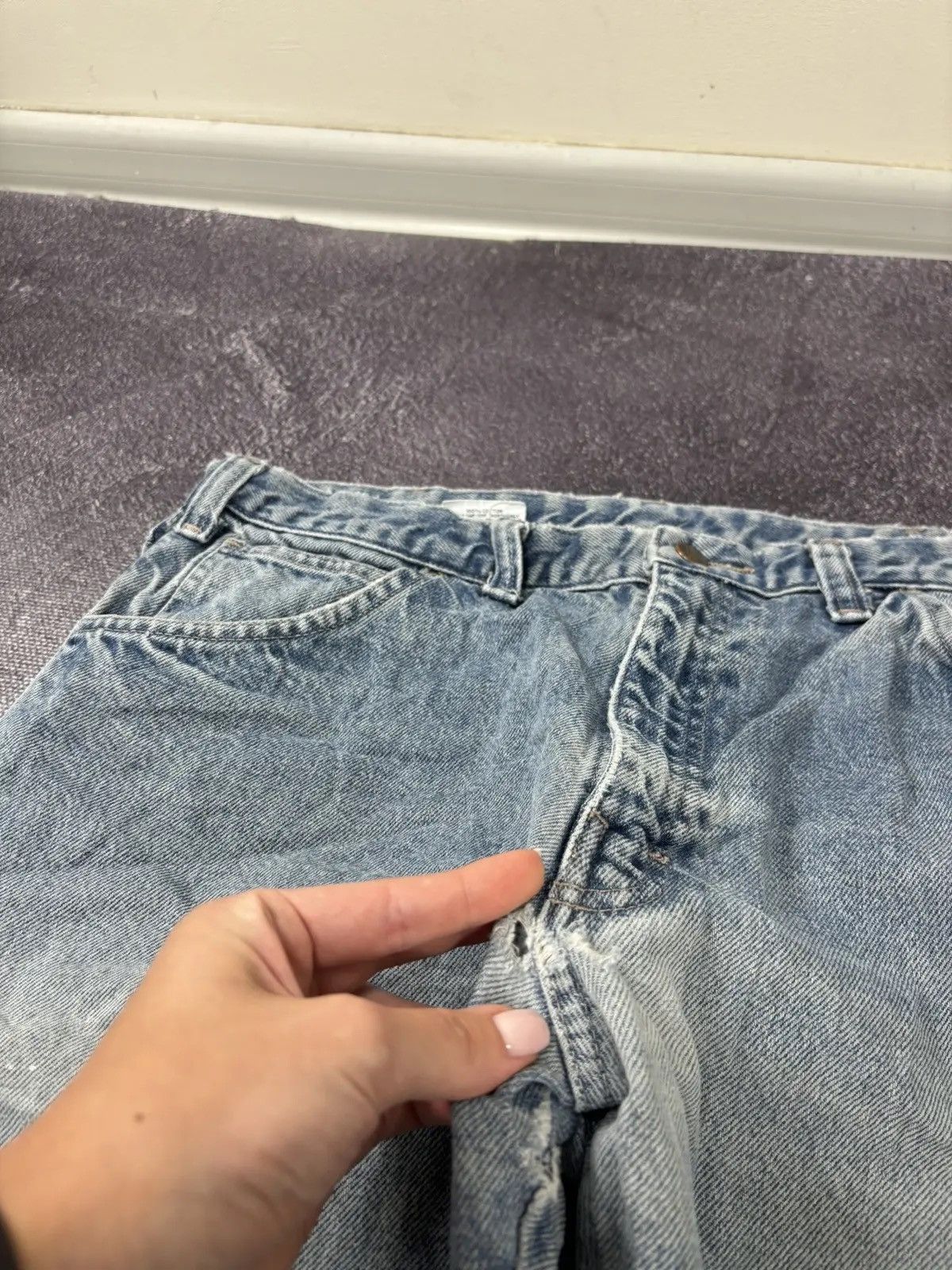 Dickies × Vintage Vintage 90s Dickies Flame Resistant USA Denim Baggy Jeans Size US 36 / EU 52 - 11 Thumbnail