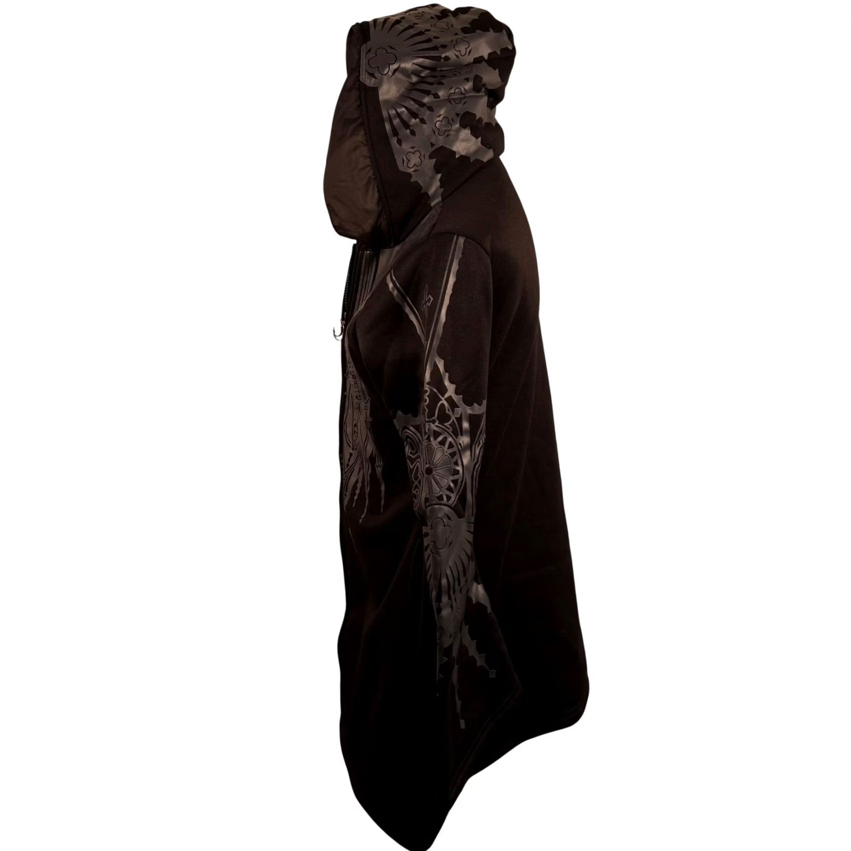 Bell Gothic Black M Zip Witchy Fleece Cloak Hoodie Cathedral Bell Sleeve Moon Occult Hoodie, Black, M, Women Size M / US 6-8 / IT 42-44 - 5 Thumbnail