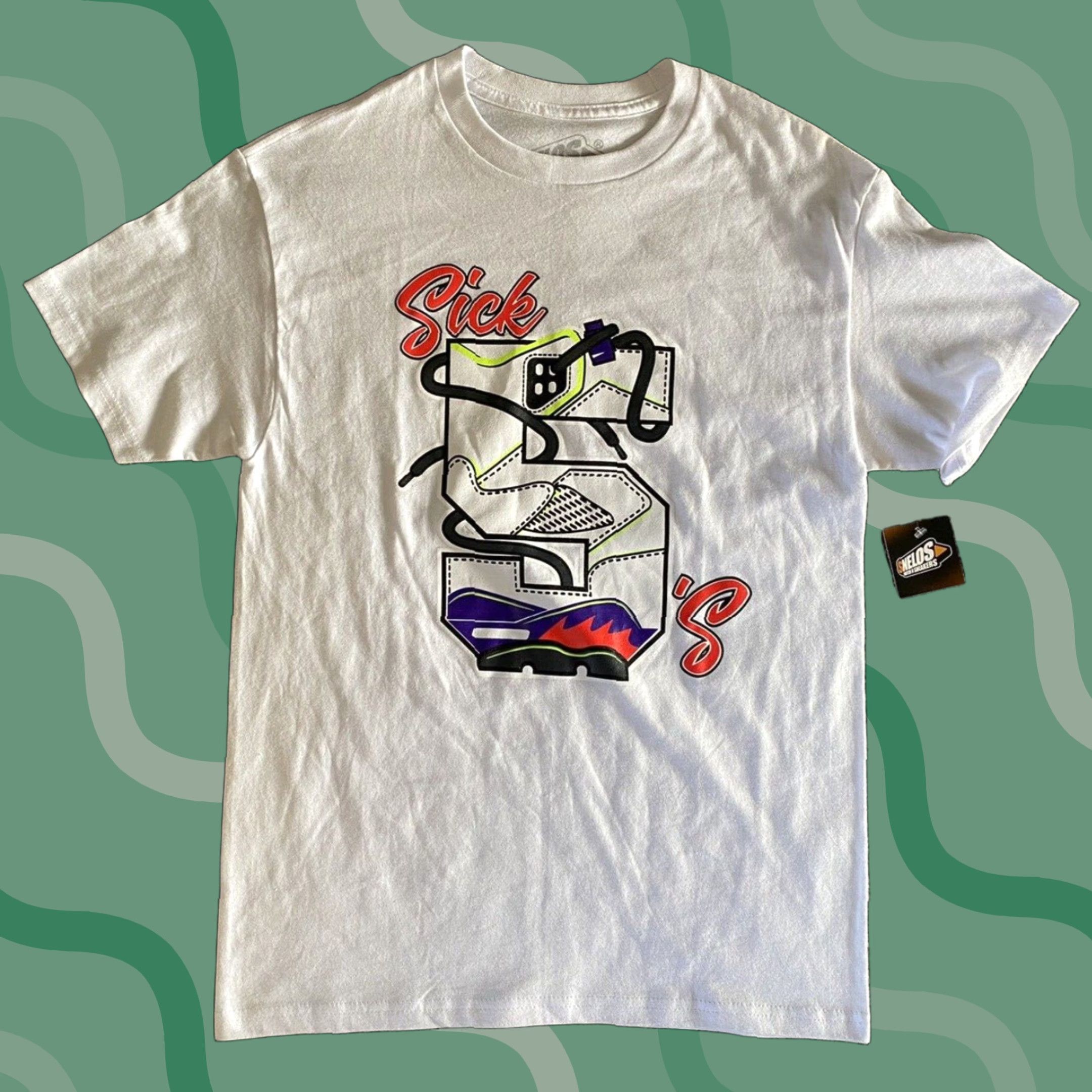 Vintage NWT Snelos T Shirt White Men’s Size S Short Sleeve Sick 5’s Art Hipster Spring Summer Fall Shirts Men Size US S / EU 44-46 / 1 - 1 Thumbnail