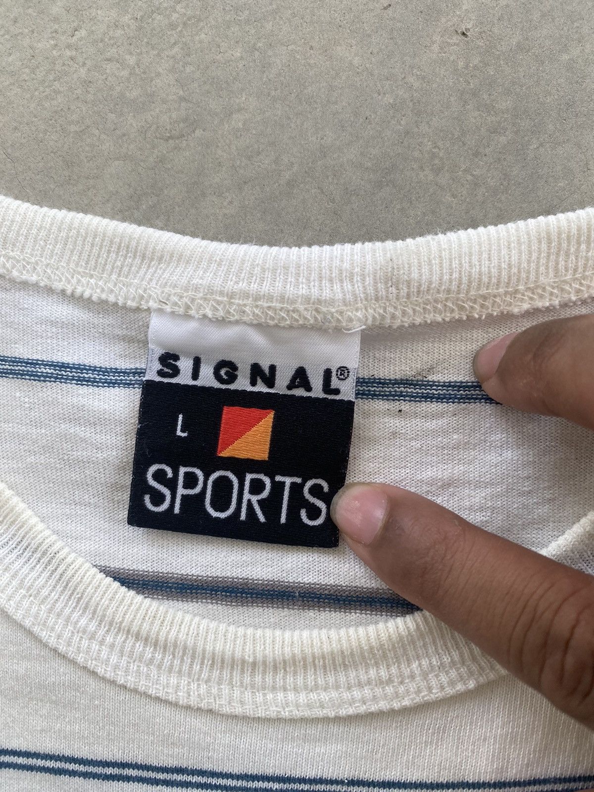 Signal Sport × Vintage VINTAGE SIGNAL SPORTS STRIPES TEE Size US L / EU 52-54 / 3 - 3 Thumbnail