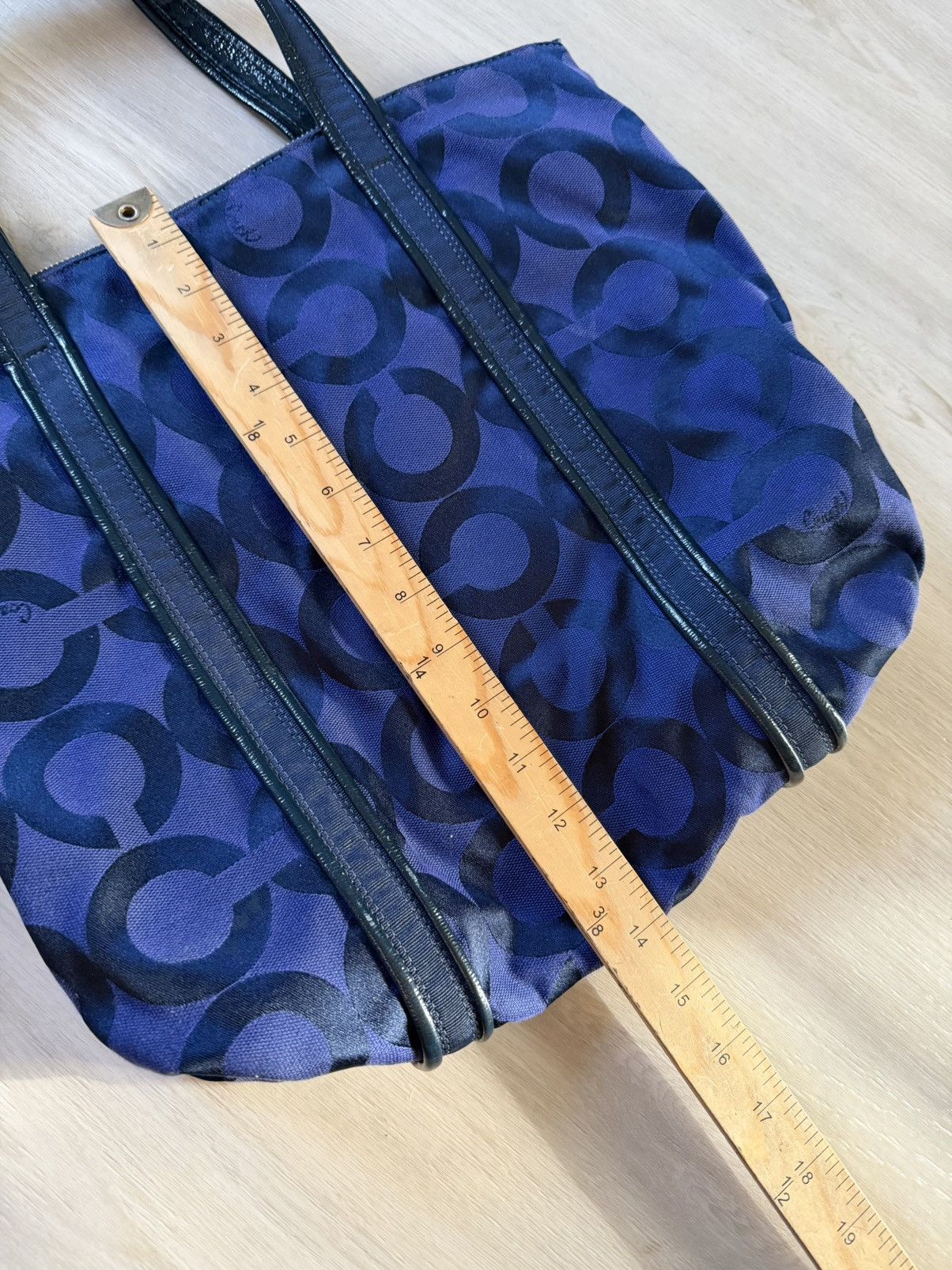 Coach Coach "Poppy" Blue Signature Jacquard Tote Bag Size ONE SIZE - 8 Thumbnail
