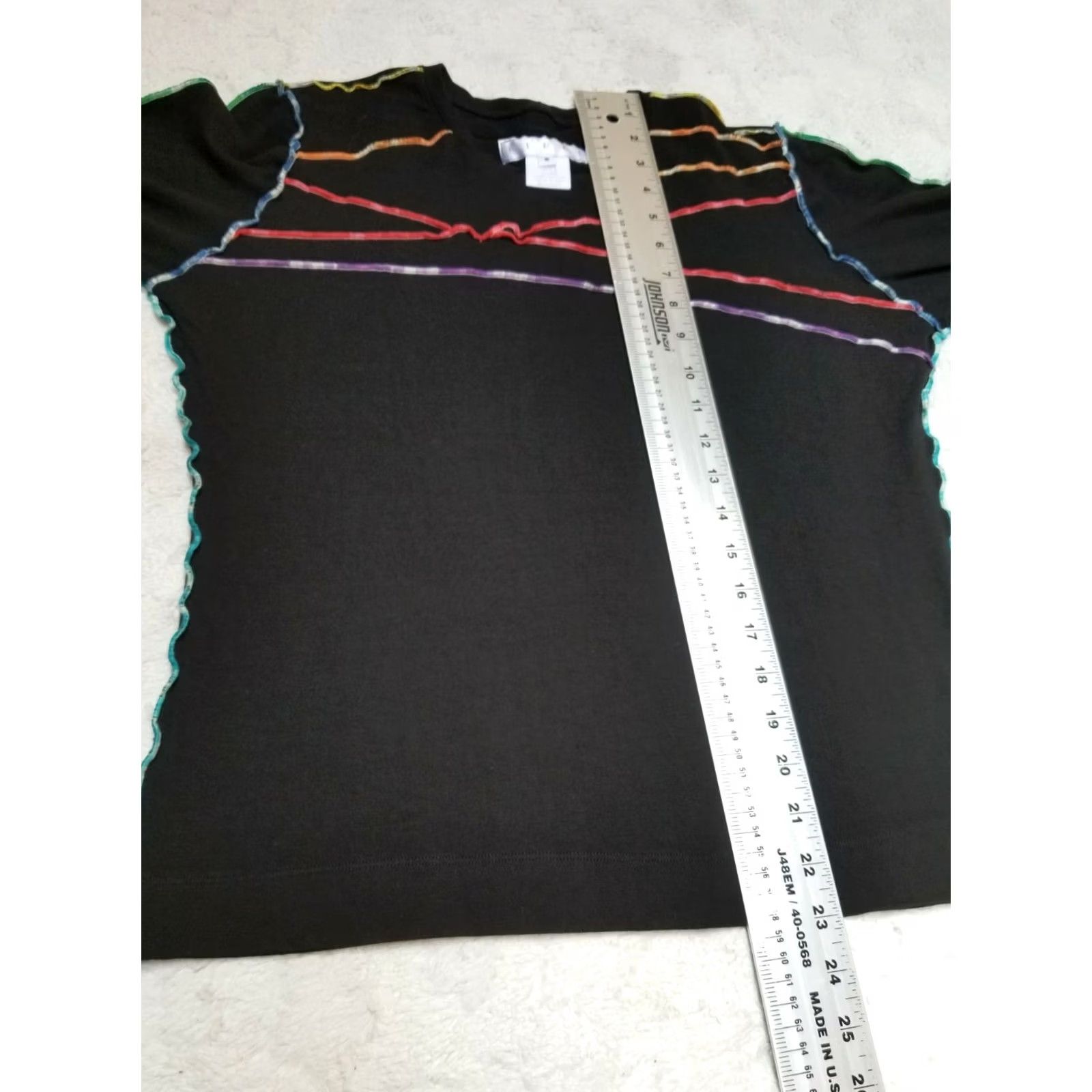 Vintage Kirke Womens Crew Neck Stretch Long Sleeve T-Shirt Top Small Black Size S / US 4 / IT 40 - 6 Thumbnail