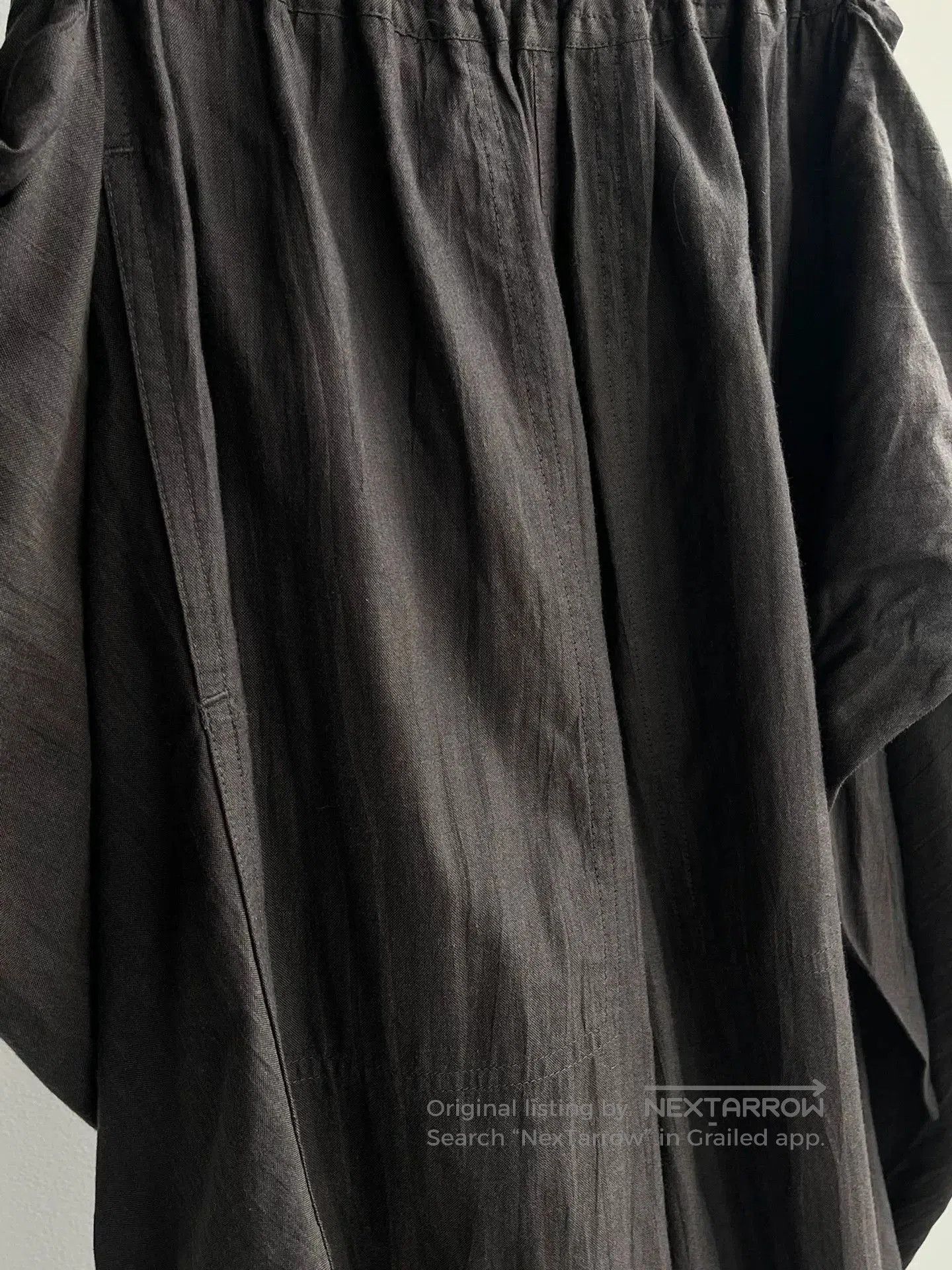 Japanese Brand Gray Wide-Leg Pants with Ties. Size 26" / US 2 / IT 38 - 8 Thumbnail