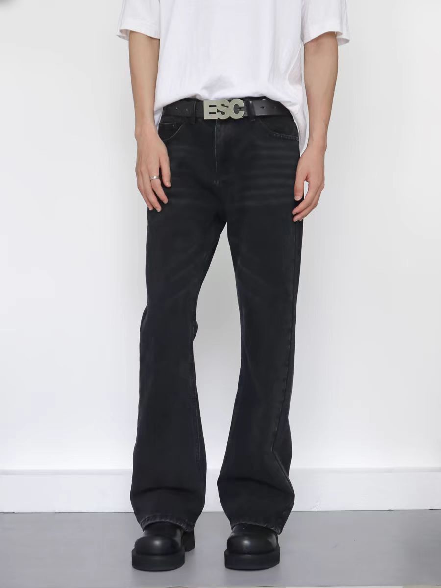 Japanese Brand × Jean Black Vintage Washed Micro Flare Jeans Size US 34 / EU 50 - 3 Thumbnail