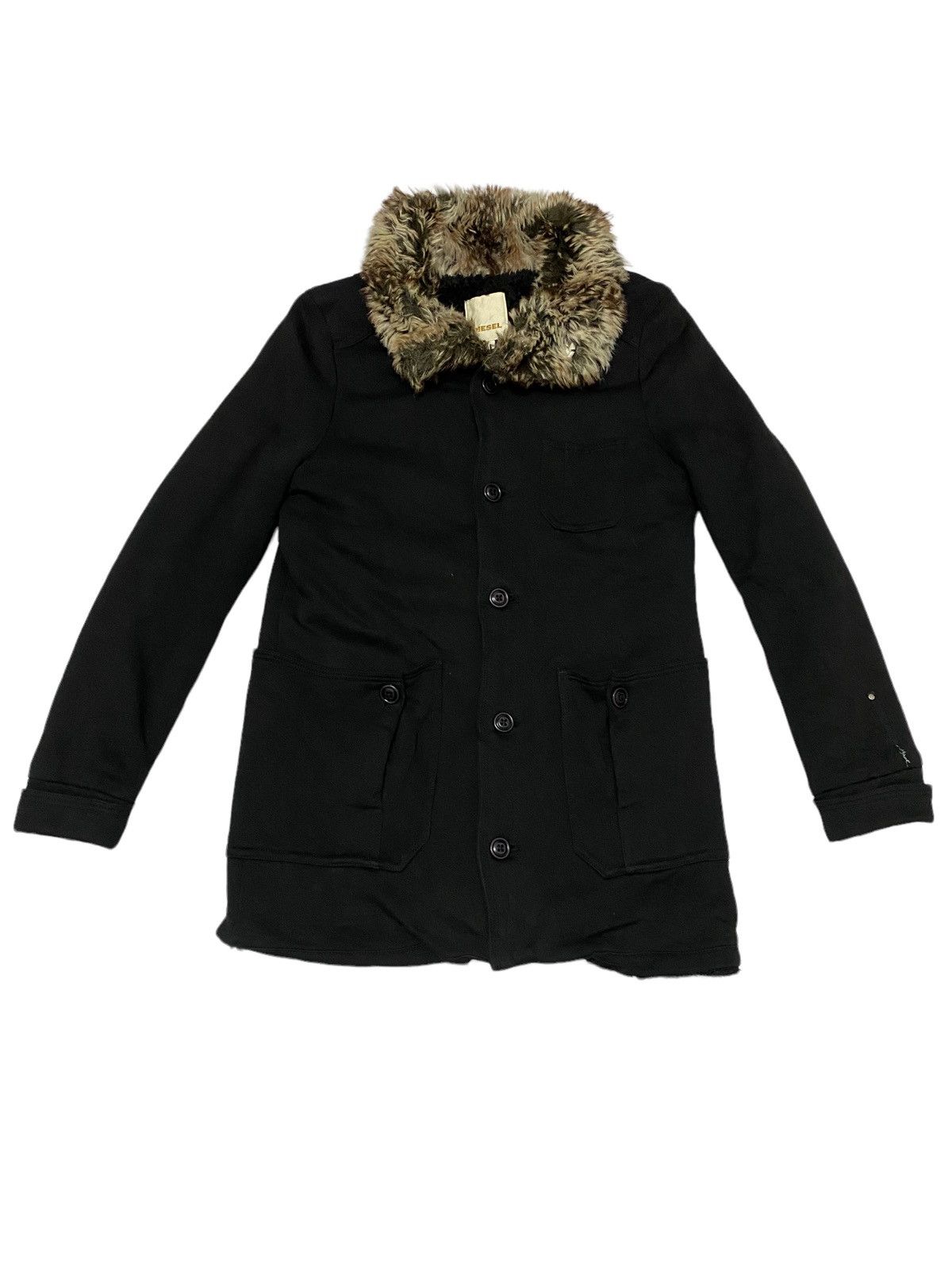 Diesel Mink Fur Fleece Lined Button Up Jacket (C1)