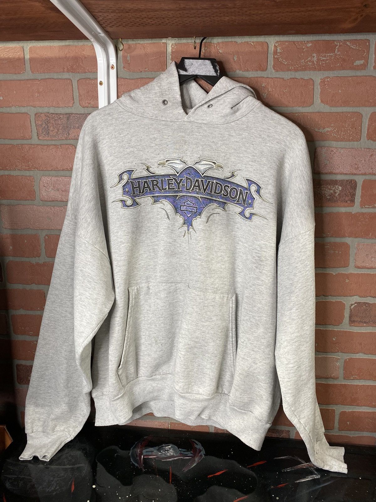 Vintage Vintage 90’s Harley Davidson Men’s Hoodie XLarge Size US XL / EU 56 / 4 - 1 Thumbnail
