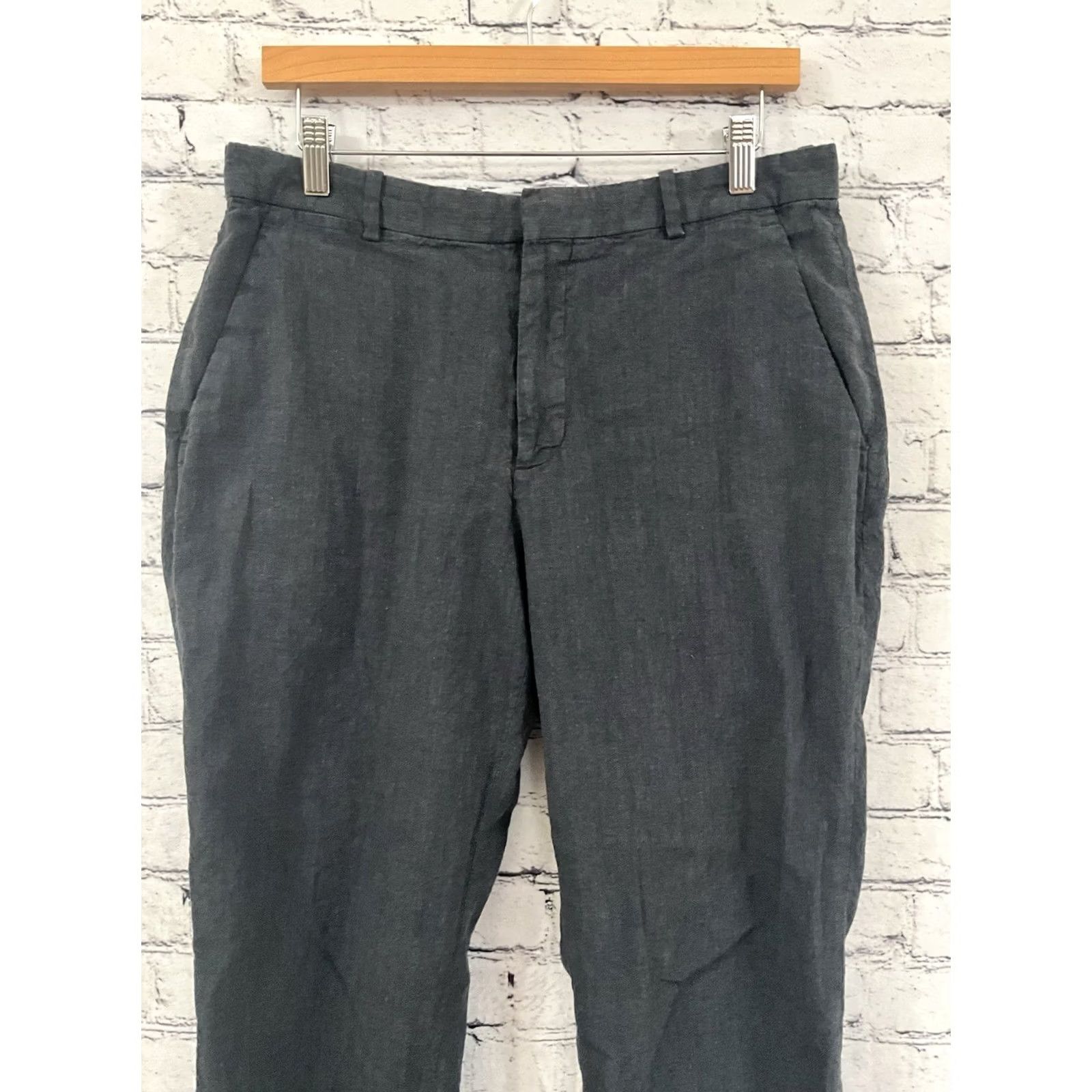 Perry Ellis Perry Ellis Portfolio Mens Dress Pants Gray Flat Front 33x32 Slacks Straight Leg N/A Size US 33 - 2 Thumbnail