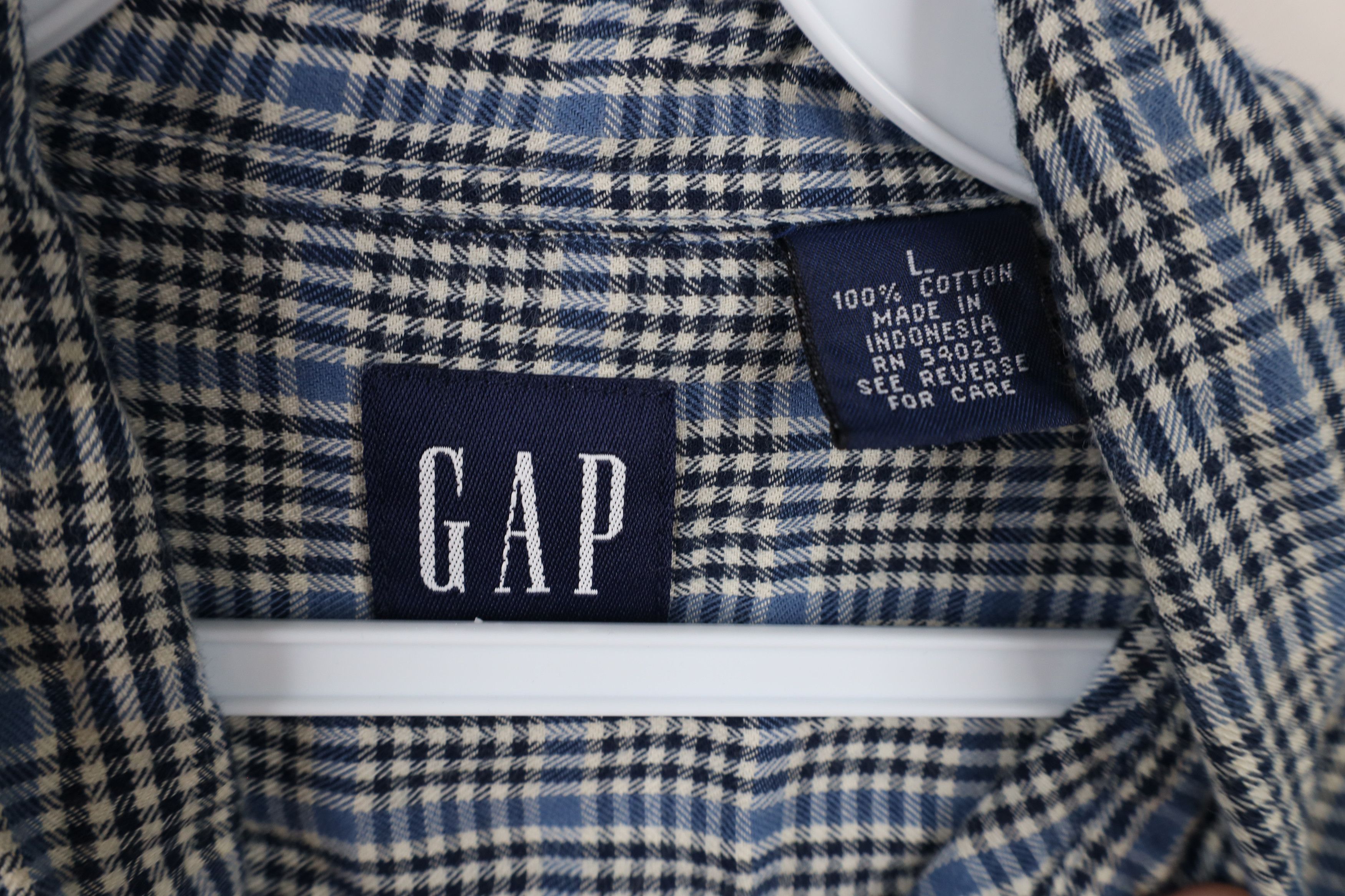 Gap × Vintage Vintage Y2K 2001 Gap Plaid Flannel Button Down Shirt Size US L / EU 52-54 / 3 - 6 Thumbnail