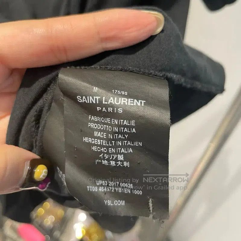 Yves Saint Laurent Saint Laurent Black Cotton Short Sleeve T-Shirt . Size M / US 6-8 / IT 42-44 - 5 Thumbnail