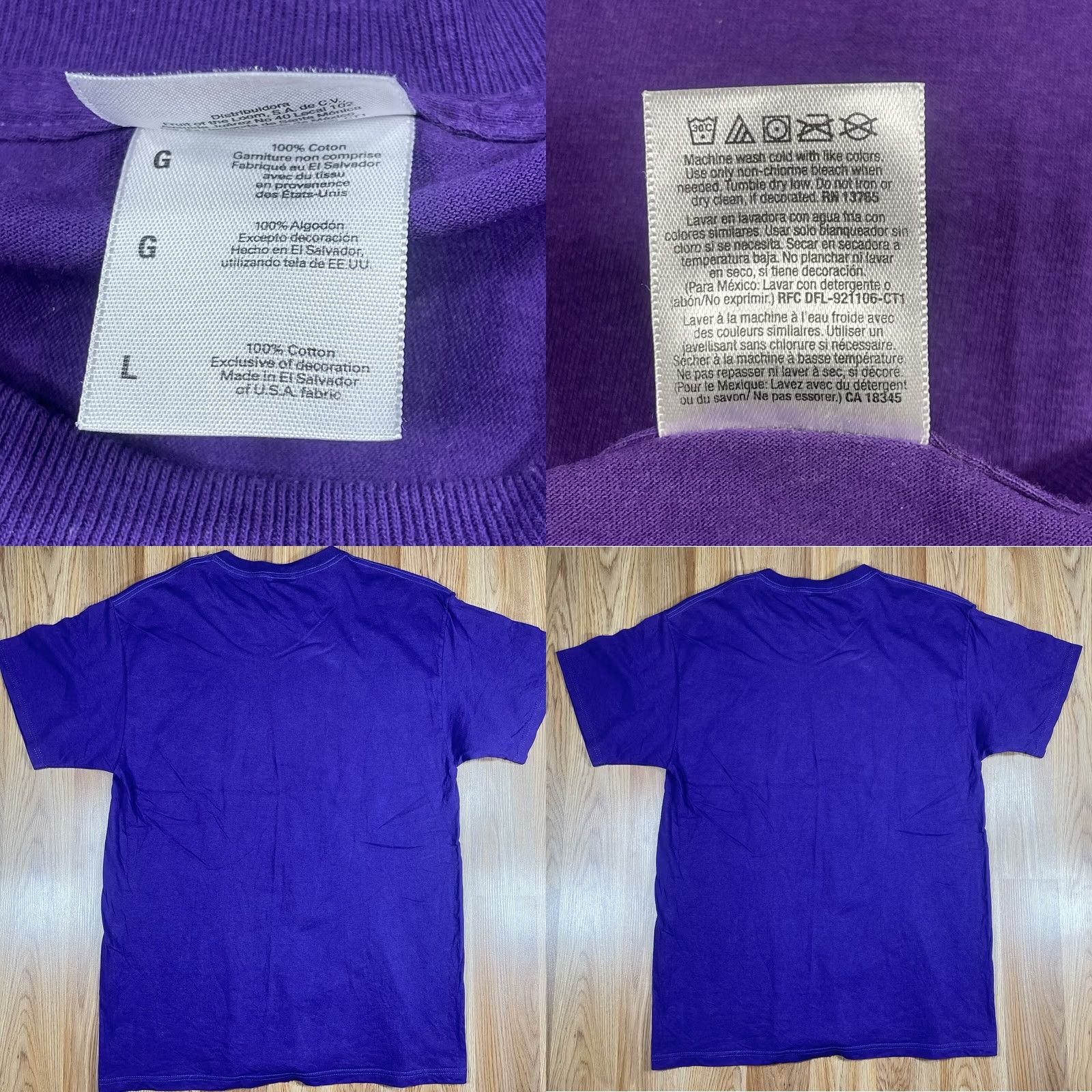 Fruit Of The Loom Fruit of the Loom CrewNeck T-Shirt Men’s L Purple Heavy Cotton Regular Fit Short Sleeve Crew Neck Adult Large Shirt Shirt Mens Purple fonts? Size US L / EU 52-54 / 3 - 8 Thumbnail