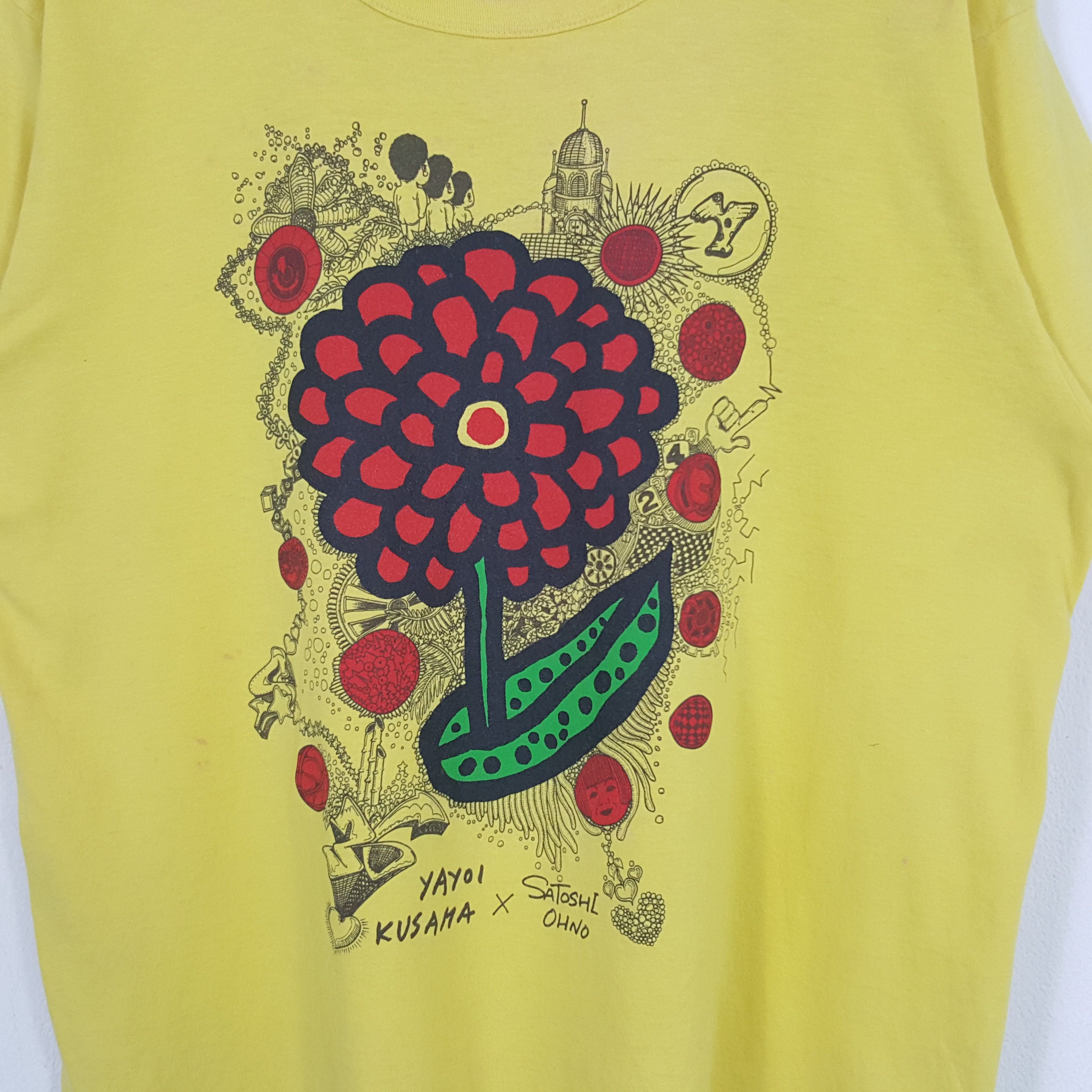 Japanese Brand × Vintage × Yayoi Kusama Vintage Yayoi Kusama X Satoshi Oh no Japanese Art Tshirt Size US XL / EU 56 / 4 - 2 Thumbnail