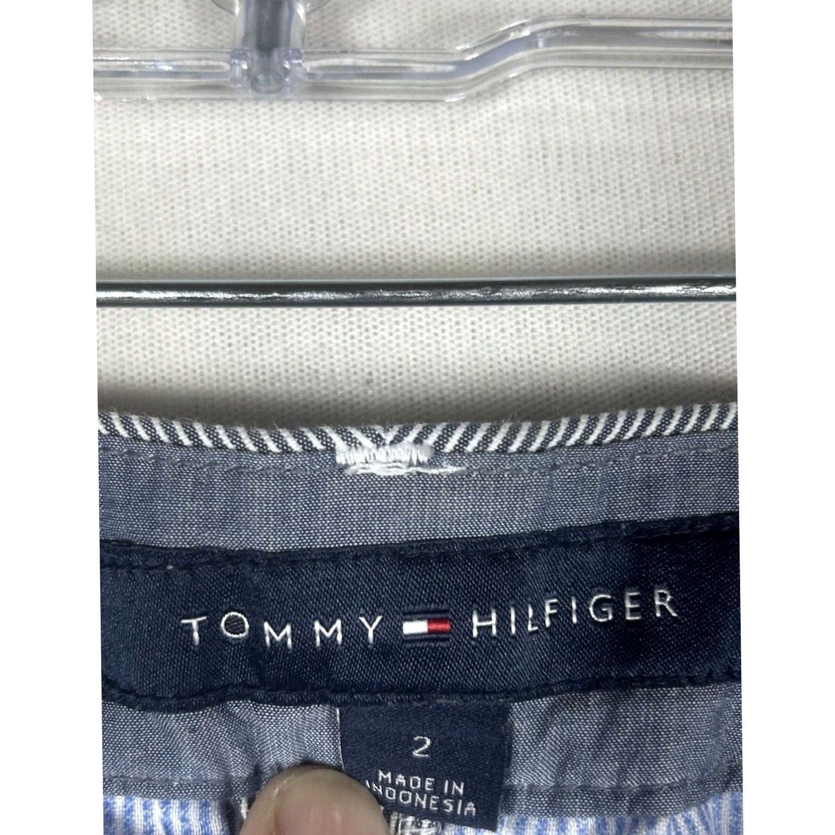 Tommy Hilfiger Tommy Hilfiger Chino Pants Womens 2 Blue Striped Hampton Slim Fit Casual Work Pants Womens Slim Chino Size 26" / US 2 / IT 38 - 3 Thumbnail