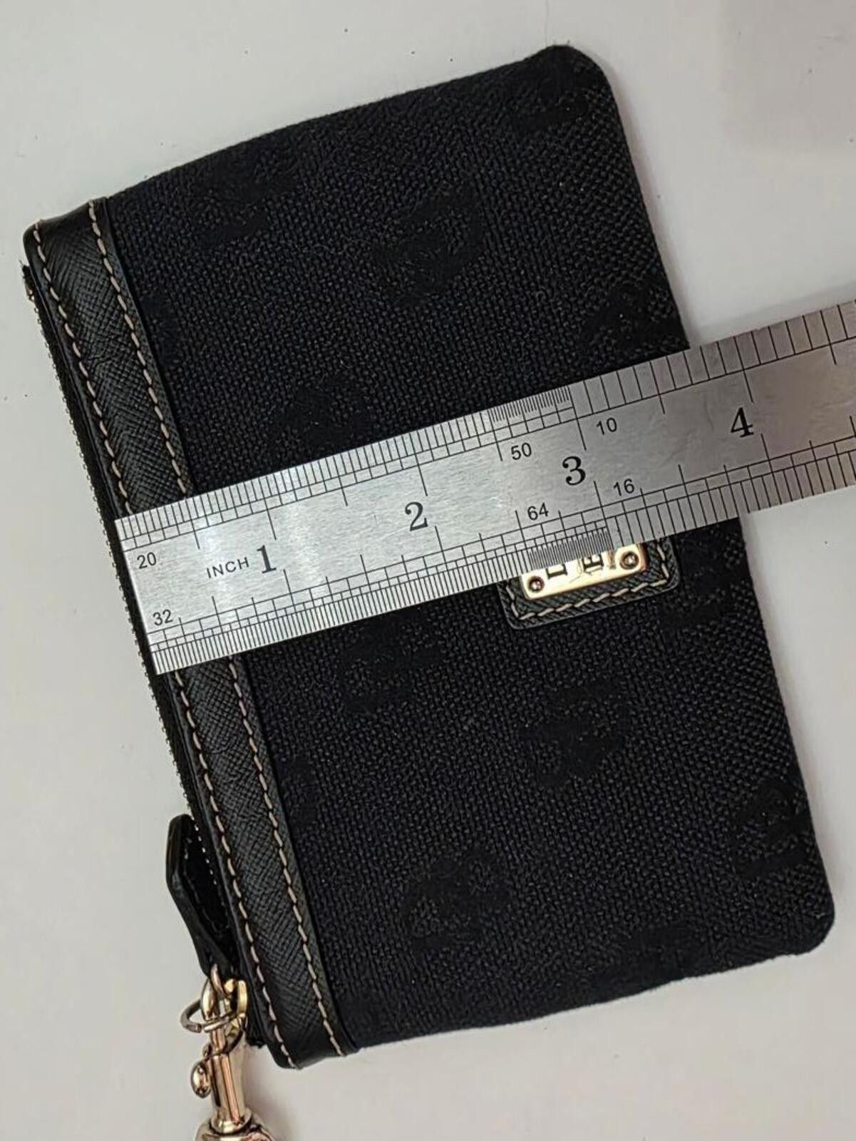 Dooney & Bourke Dooney & Bourke Signature Monogram Black Wristlet With Strap Size ONE SIZE - 7 Thumbnail