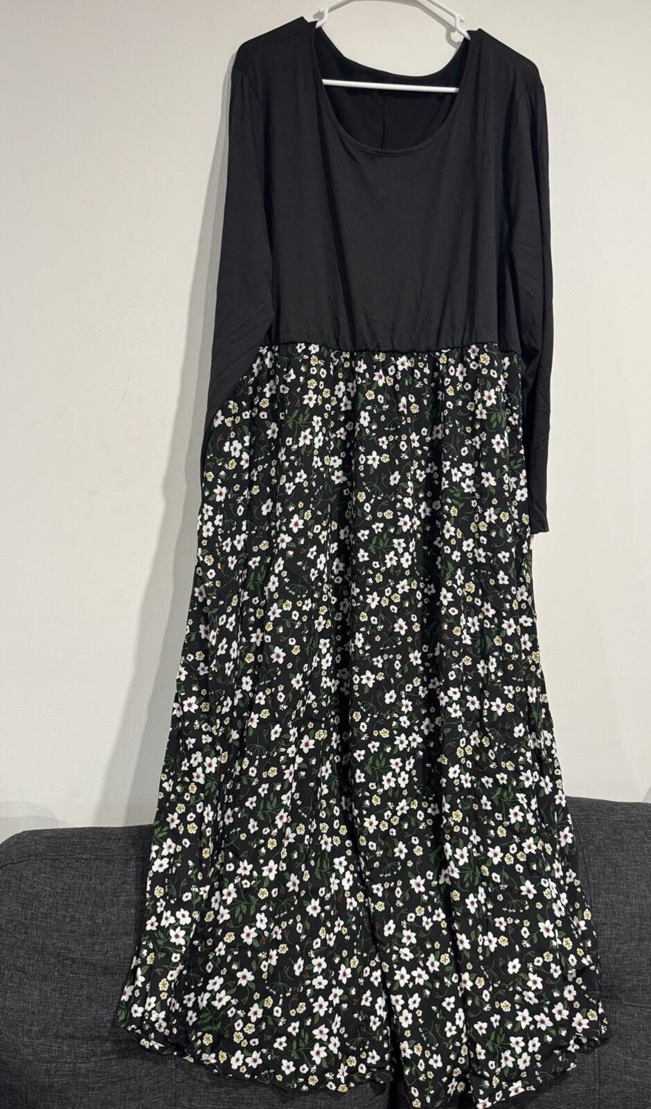 The Unbranded Brand Women’s Plus Size long floral long-sleeve maxi dress Sz 4XL Size M / US 6-8 / IT 42-44 - 4 Thumbnail