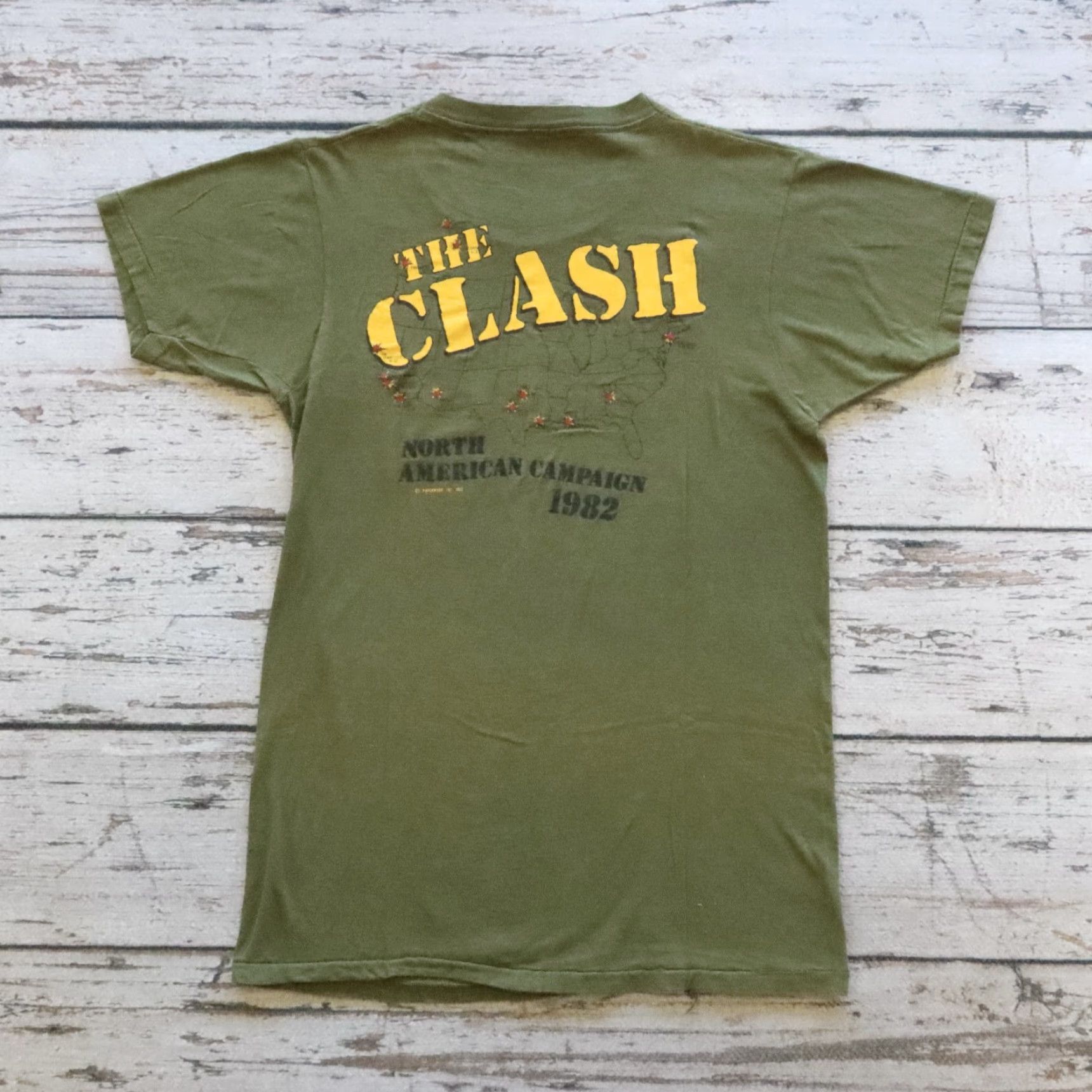 Vintage VINTAGE The Clash Know Your Rights North American Campaign 1982 T-Shirt Shirt Mens L Green Size US L / EU 52-54 / 3 - 2 Thumbnail