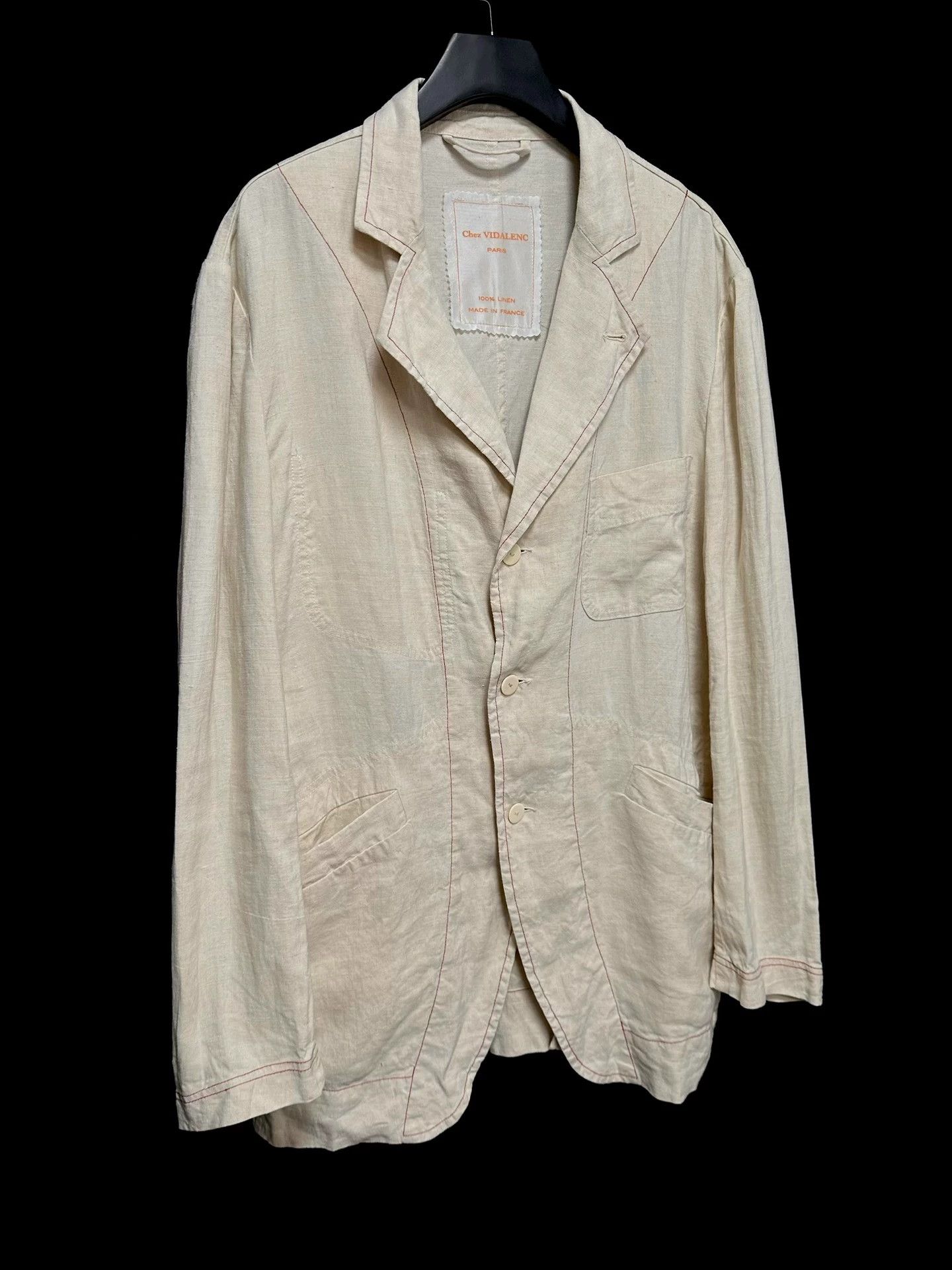 Other Chez VIDALENC Hand-stitched Linen Jacket Tea Dyed Size US M / EU 48-50 / 2 - 4 Thumbnail