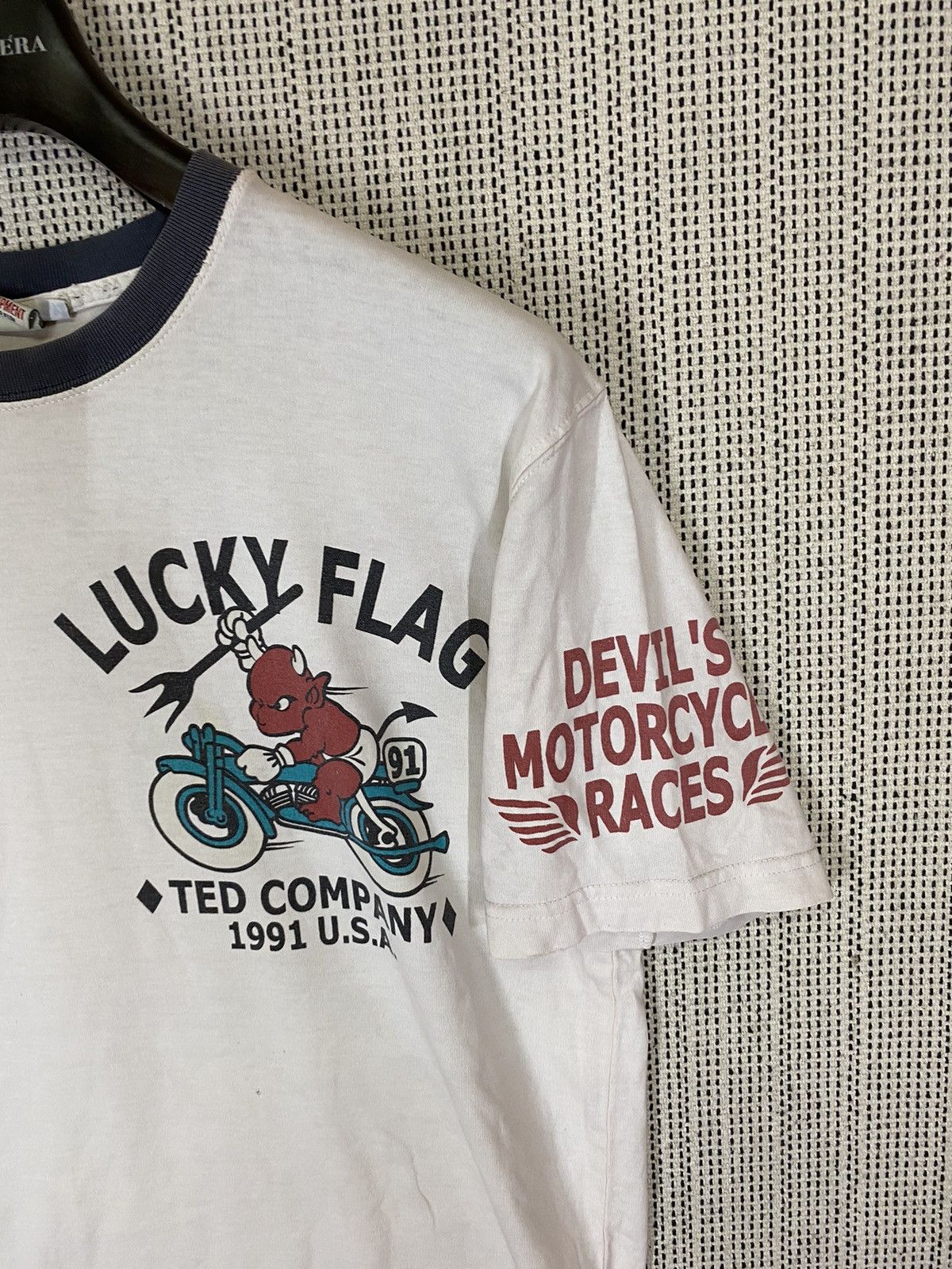Tedman 🔥VINTAGE TEDMAN LUCKY FLAG TSHIRT DISTRESSED Size US L / EU 52-54 / 3 - 3 Thumbnail