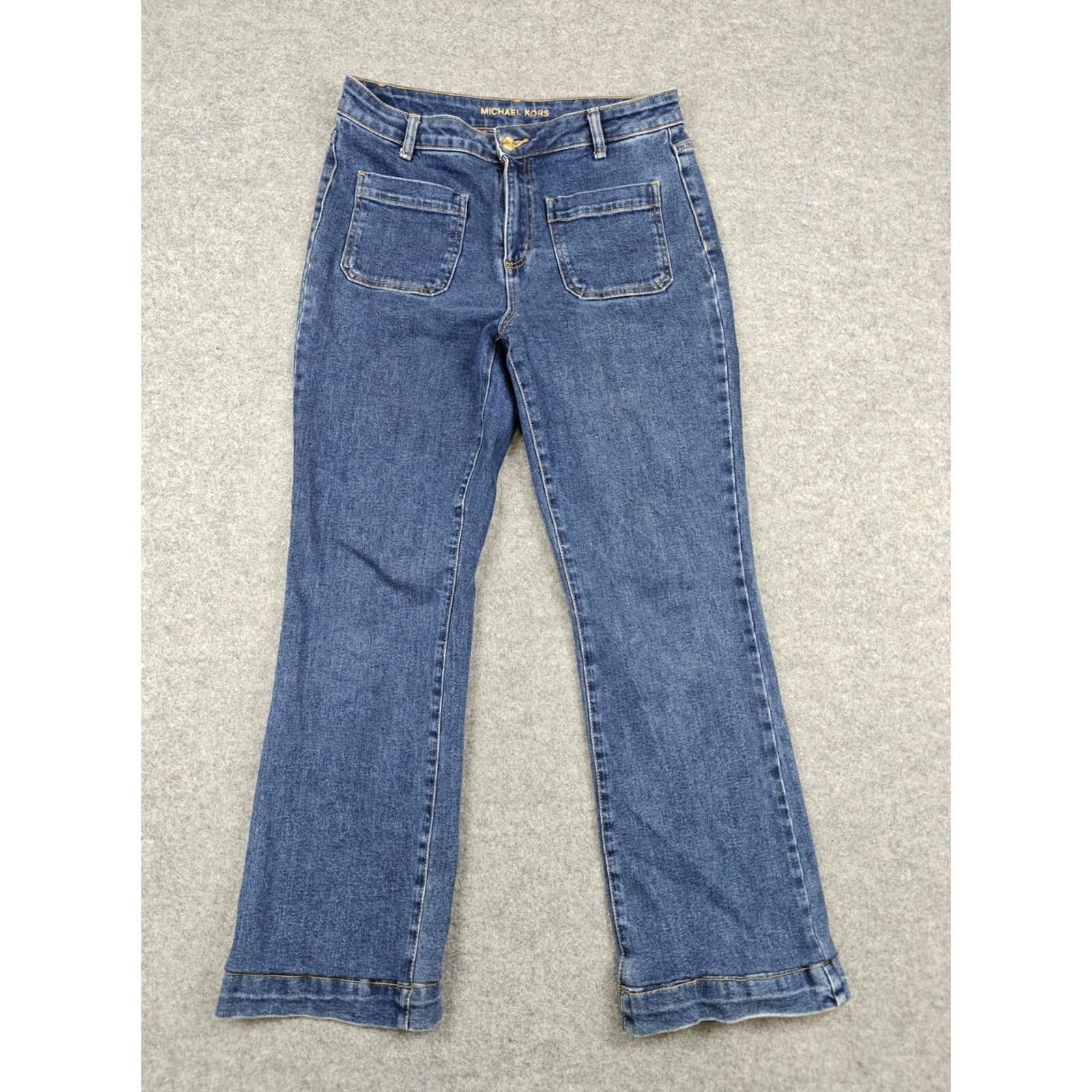 Michael Kors Michael Kors Jeans Womens 8 Blue Medium Wash High Rise Bootcut Stretch Denim Jeans Size 30" / US 8 / IT 44 - 2 Thumbnail