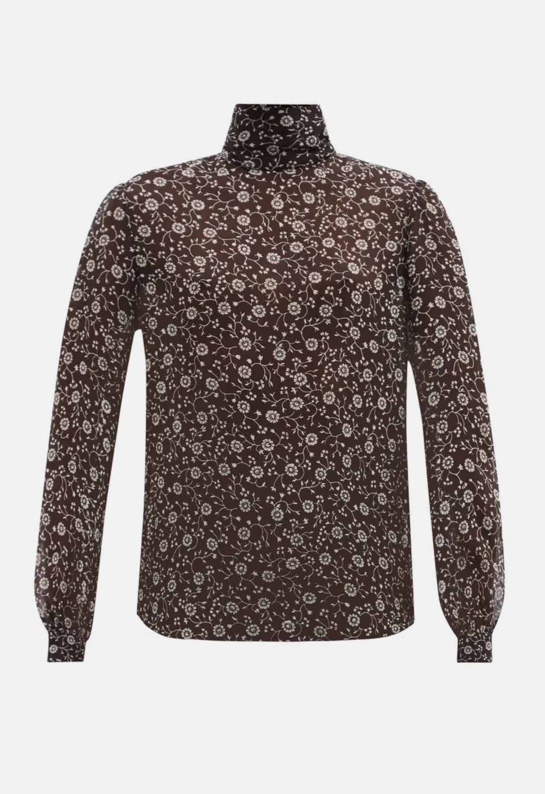 Saint Laurent Paris Saint Laurent Floral Silk Georgette Blouse – FR 40 Size M / US 6-8 / IT 42-44 - 1 Thumbnail