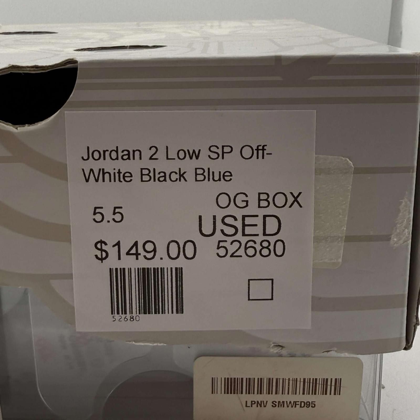 Jordan Brand Jordan 2 Low SP Off-White Black Blue 5.5 Used with Box Size US 5.5 / EU 38 - 9 Thumbnail