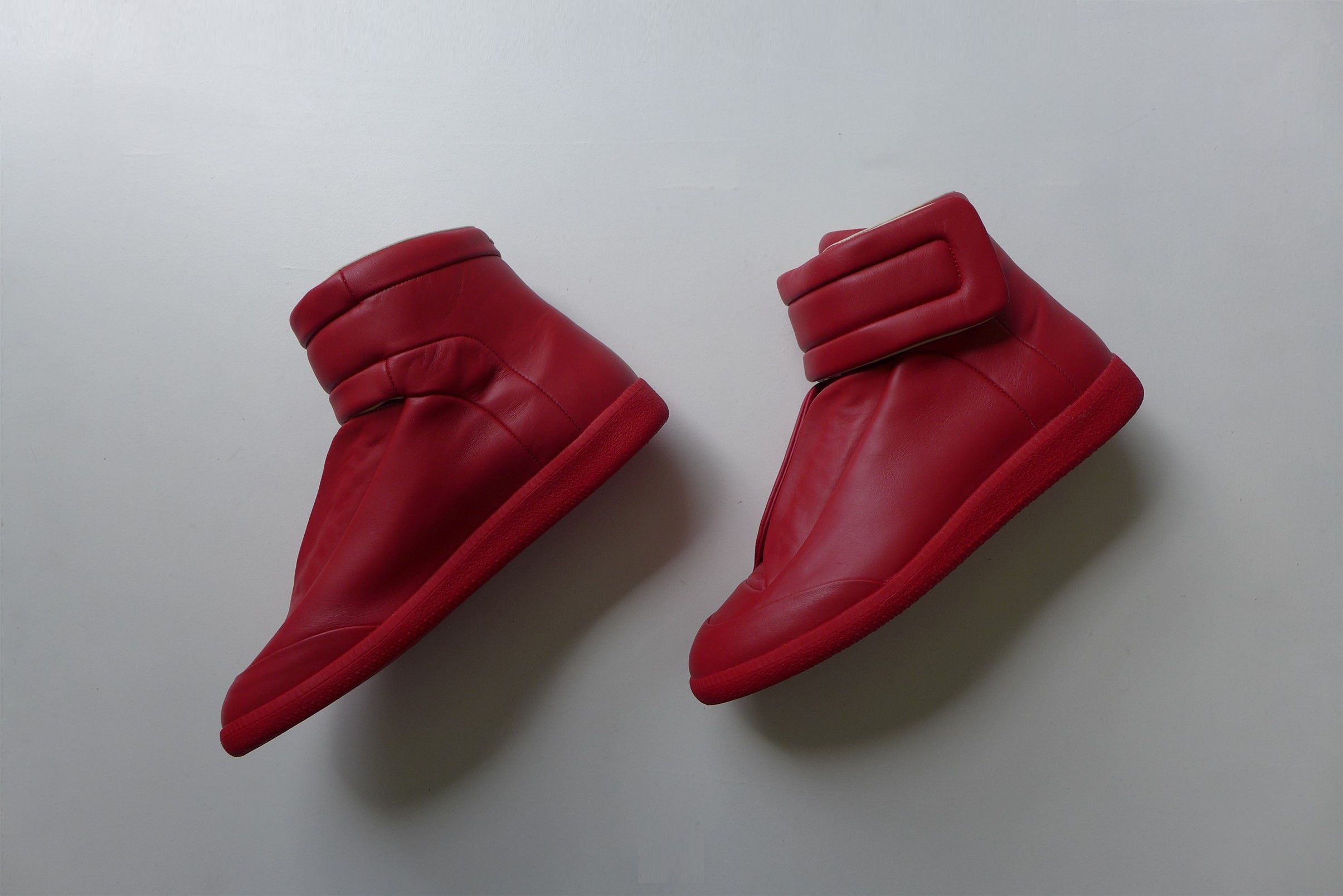 Maison Margiela Margiela Future High Sneakers - Red Leather Size US 8 / EU 41 - 3 Thumbnail