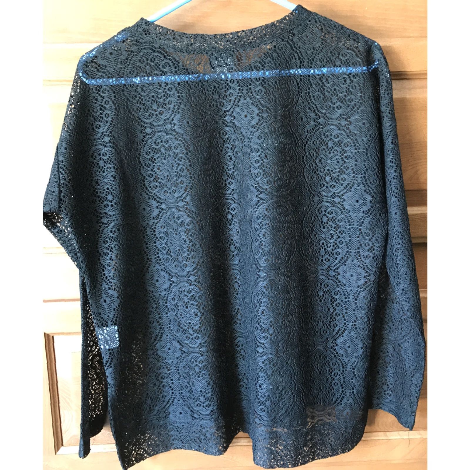 Vintage Como Long Sleeve Shirt Women M Black Sheer Lace B168 Medium Size M / US 6-8 / IT 42-44 - 4 Thumbnail