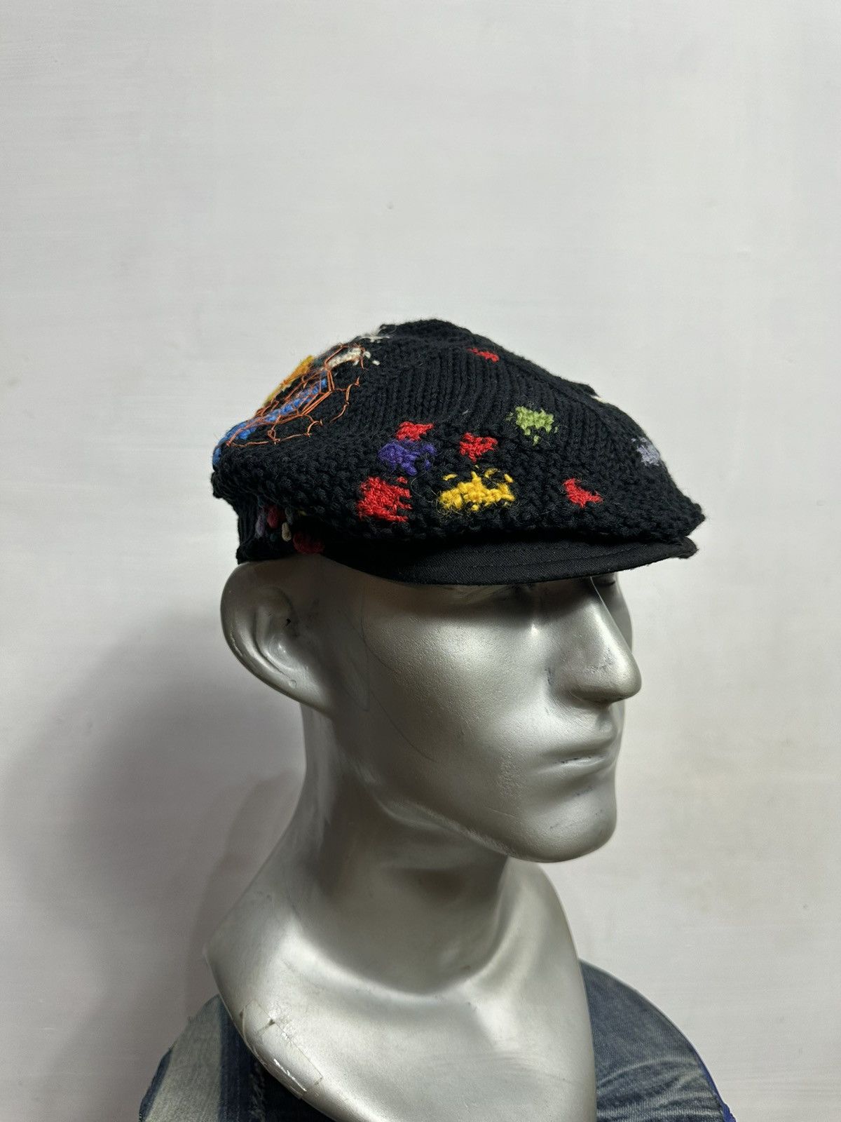 Handmade Custom Nice Design Multicolored Art Knitted Newsboy Hats Size ONE SIZE - 4 Thumbnail