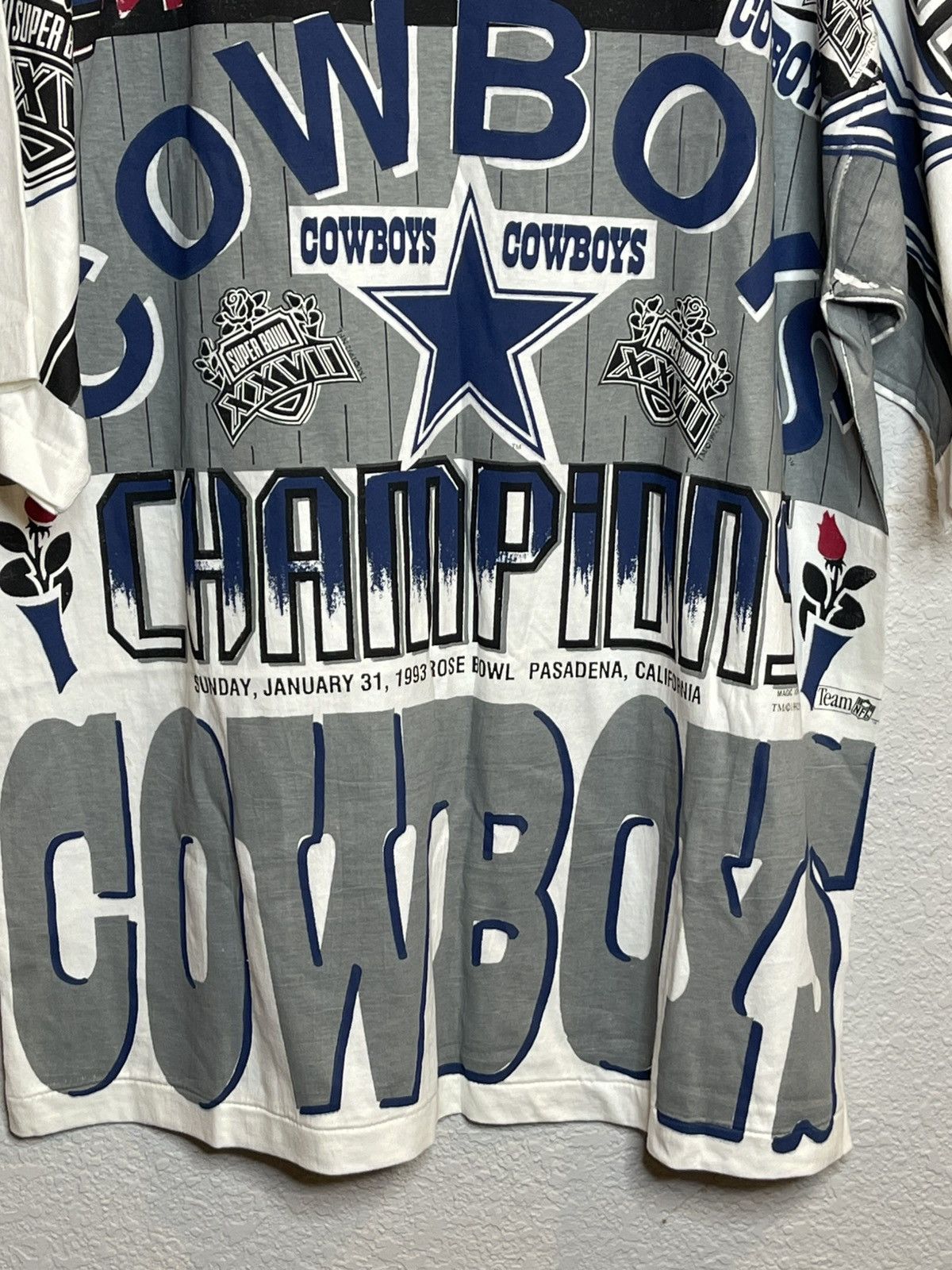 Other Vtg 93 Dallas Cowboys Super Bowl AOP T Shirt Single Stitch Size US XXL / EU 58 / 5 - 3 Thumbnail