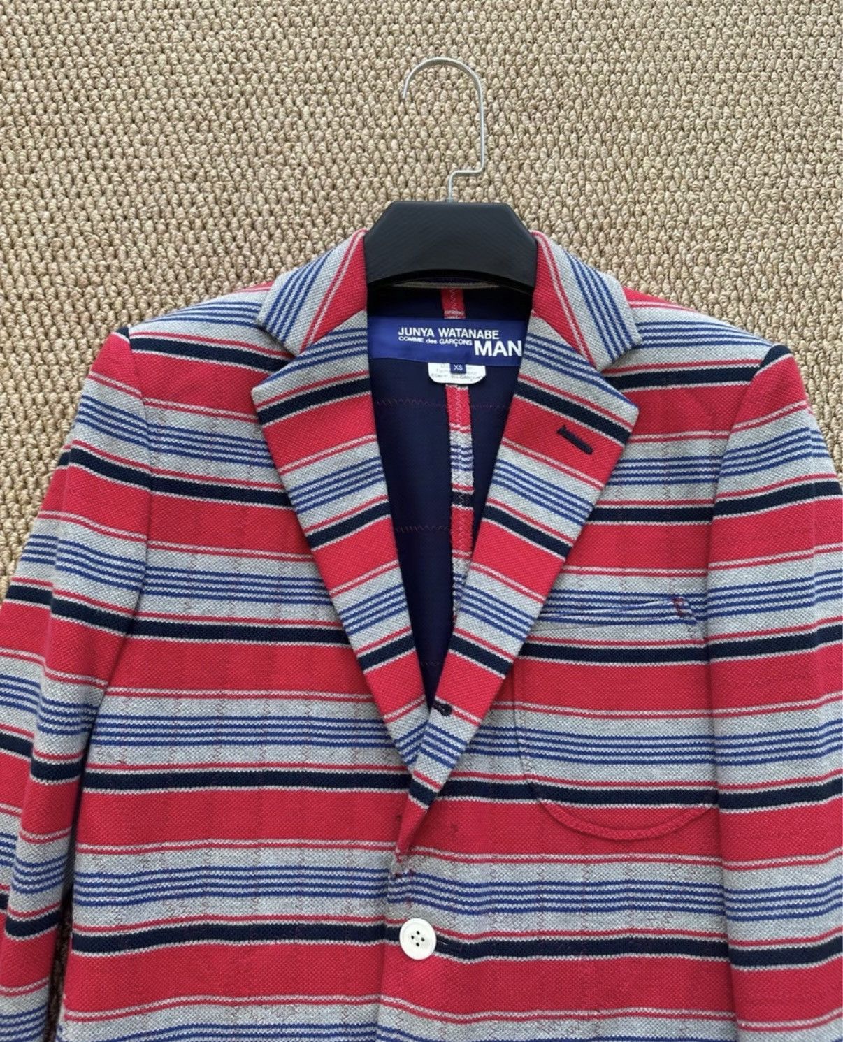 Comme des Garcons Comme des Garçons Stripe Collarless Blazer K23 Size US XS / EU 42 / 0 - 4 Thumbnail