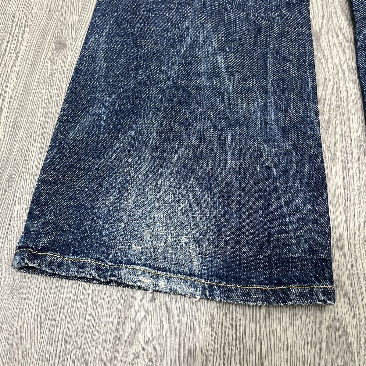Japanese Brand Flared Pant Bluevirus Flower Embroidery Ifsix Lgb Style Size US 31 - 16 Thumbnail